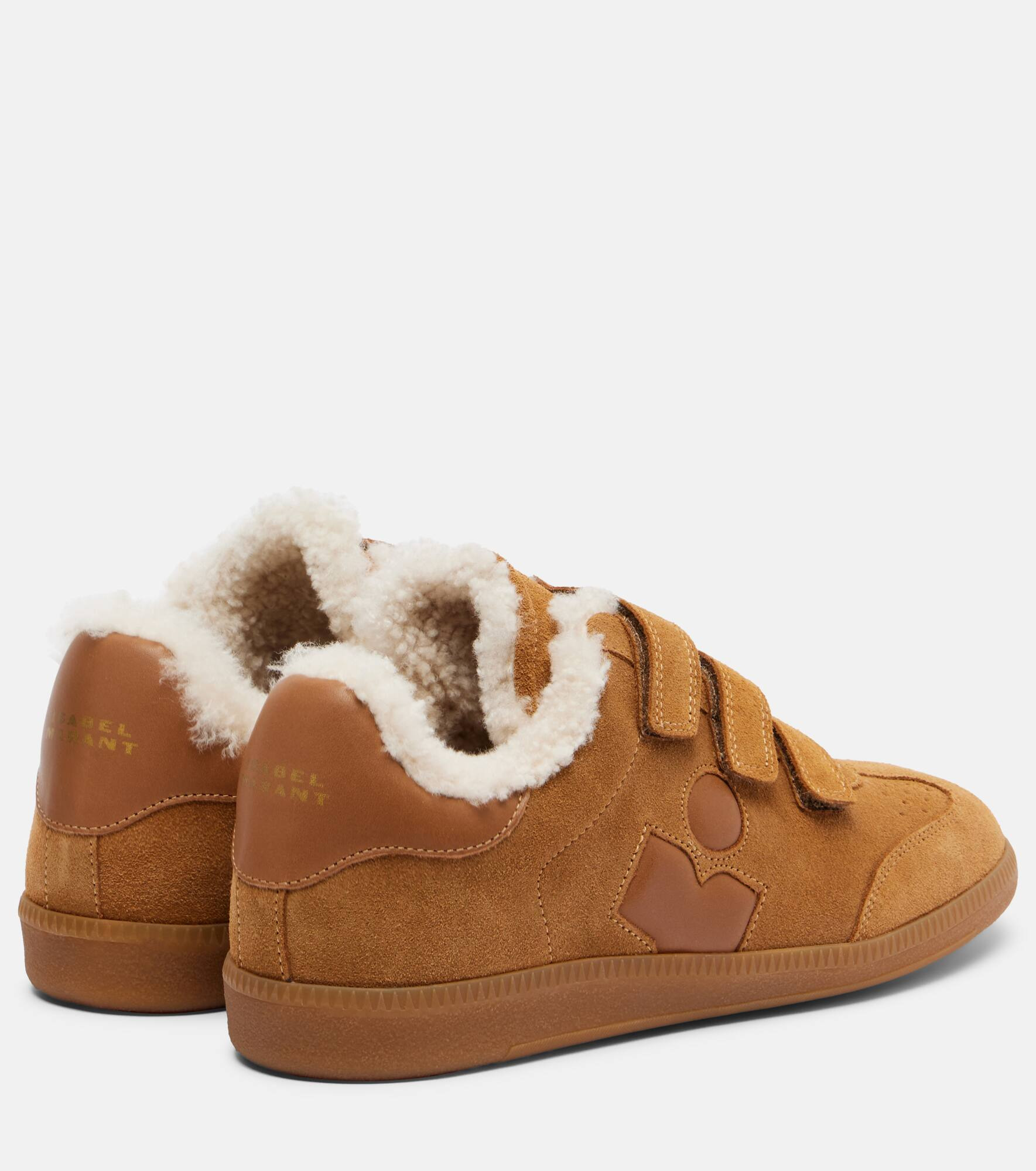 Beth shearling-trimmed suede sneakers - 2