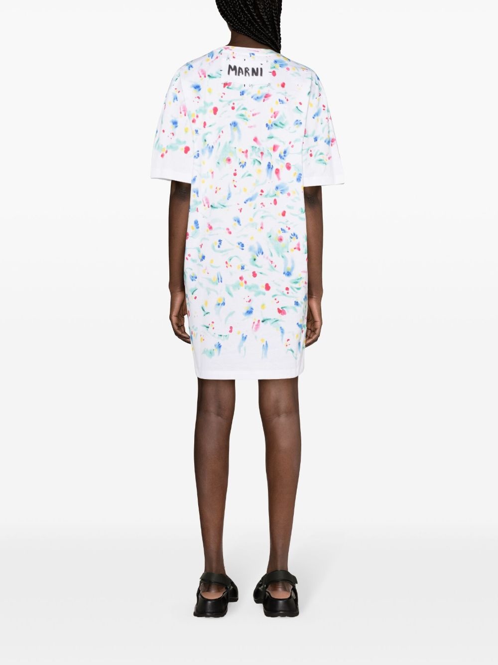 abstract-print cotton T-shirt dress - 4