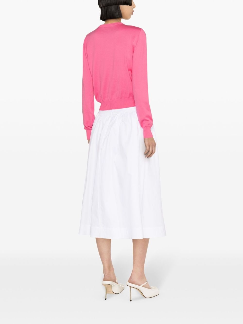 heart-charm ruched midi skirt - 4