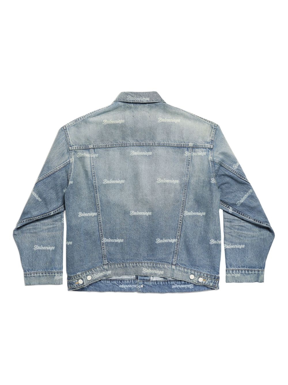 logo-print denim jacket - 6