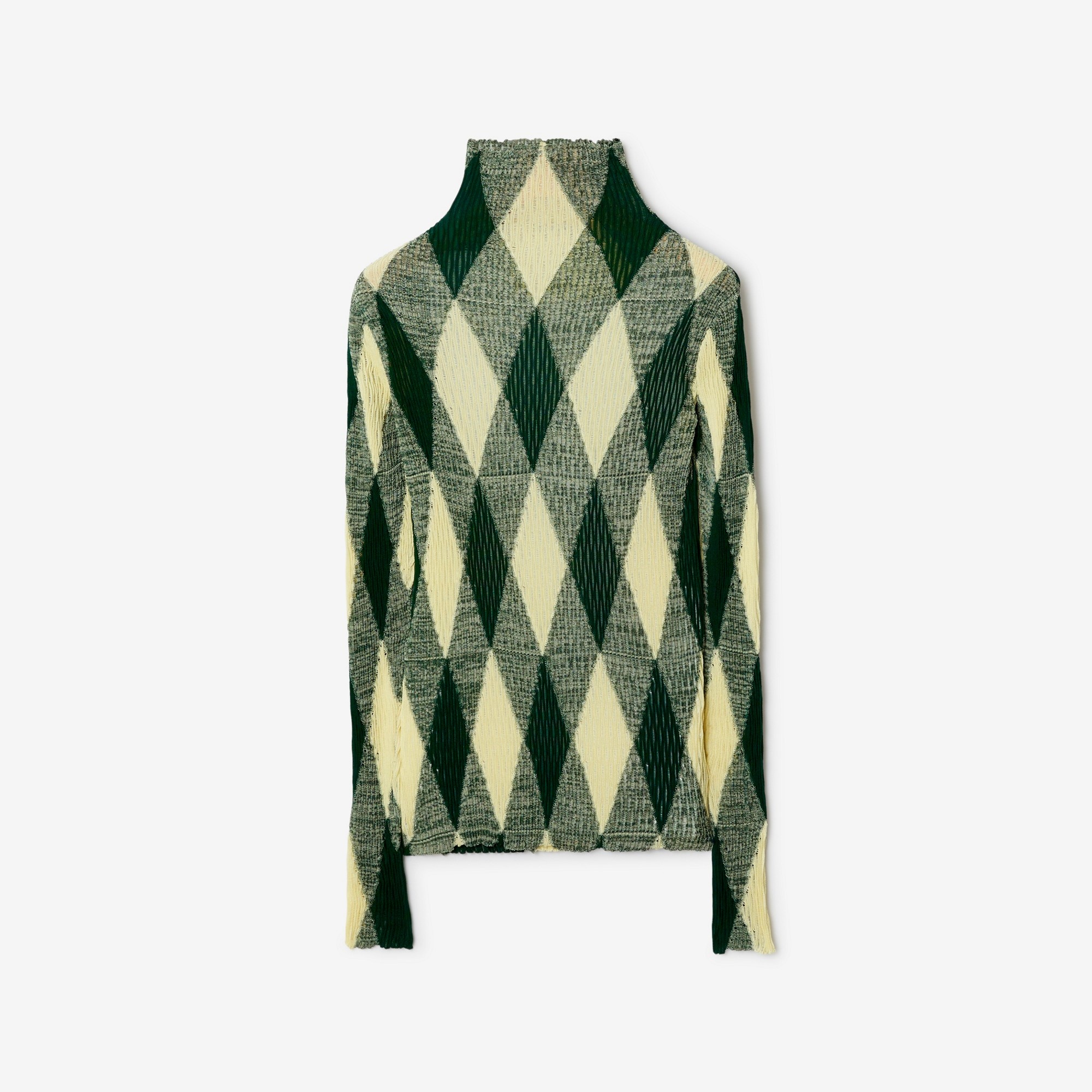 Argyle Cotton Silk Sweater - 1