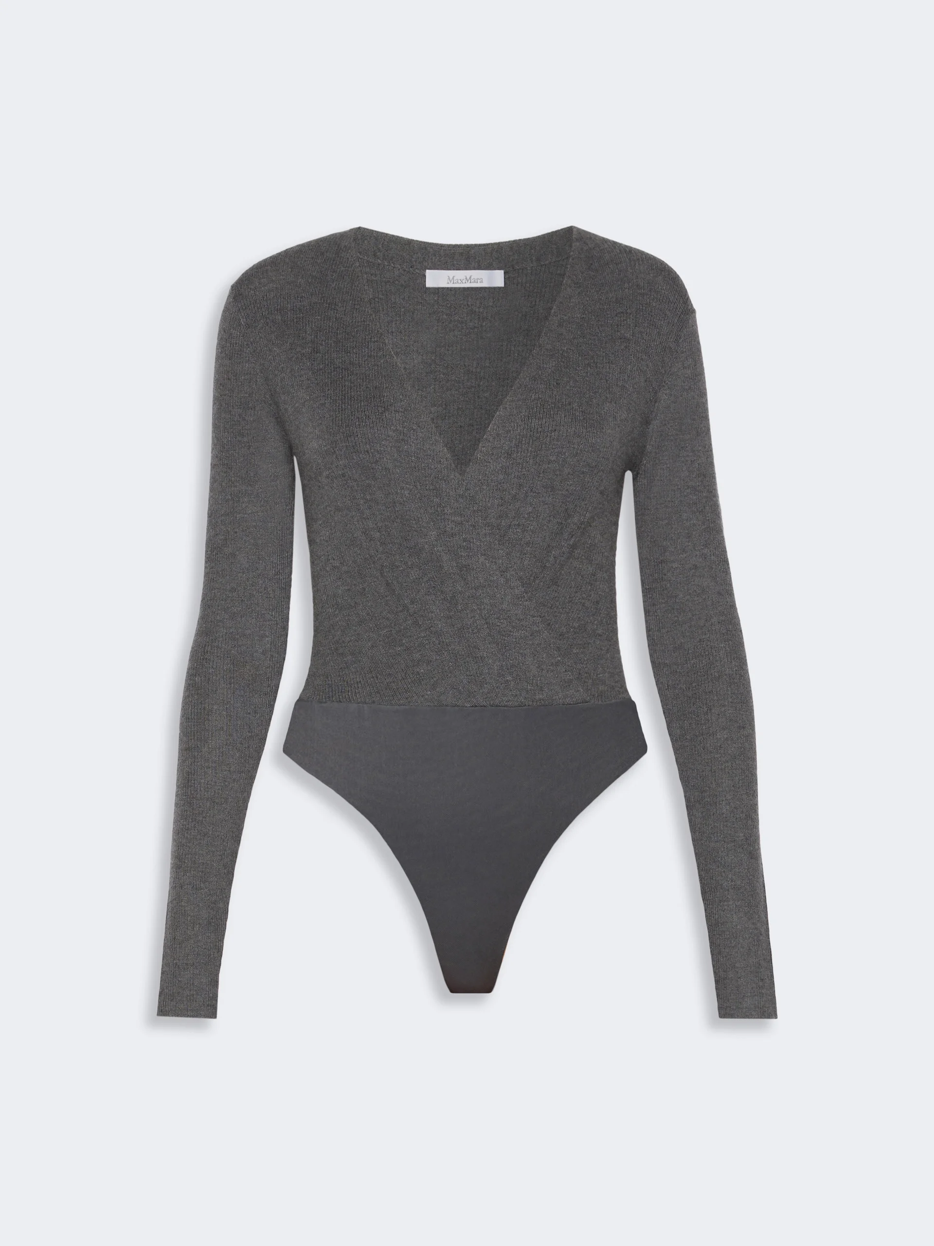 GELATO Cashmere yarn sweater bodysuit - DARK GREY - 1