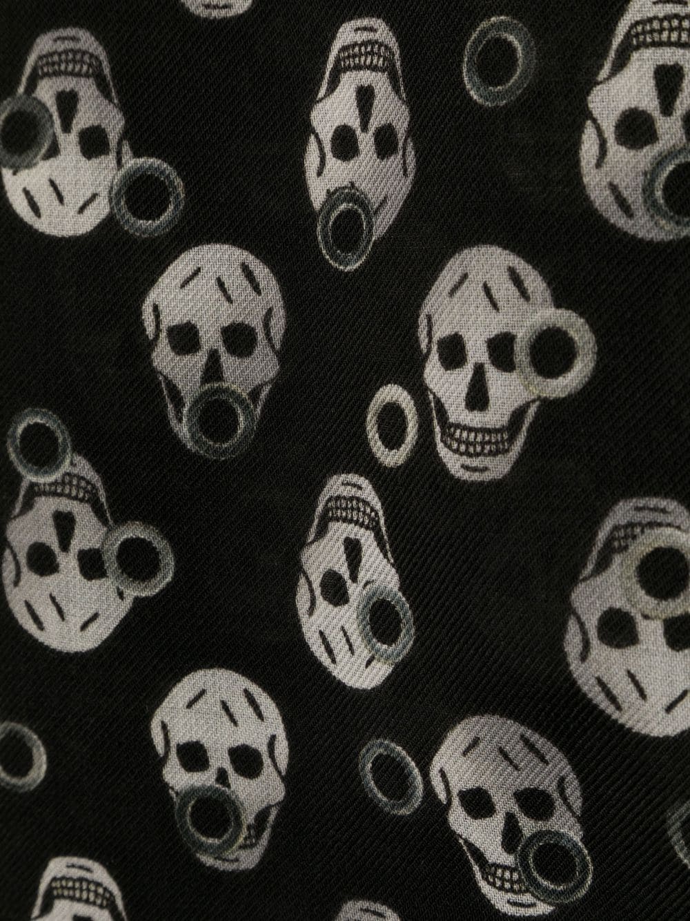 wool skull-print scarf - 3