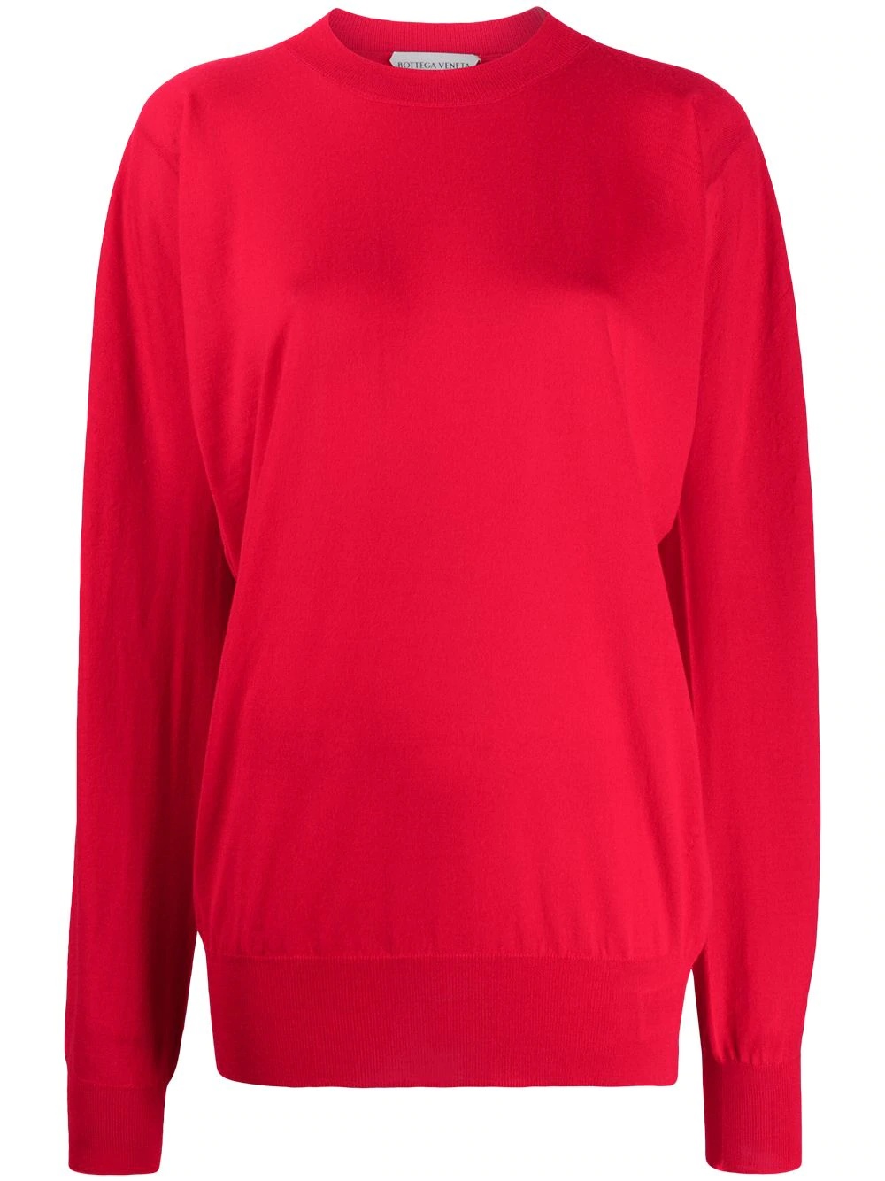 draped crew neck jumper - 1