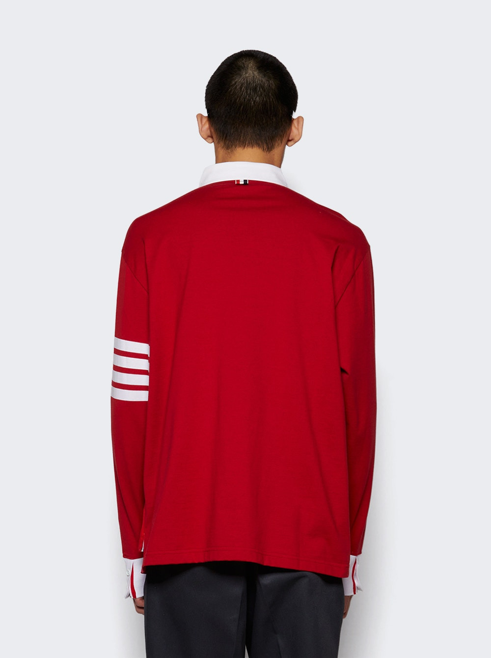4-bar Long-sleeve Polo Shirt Red - 5