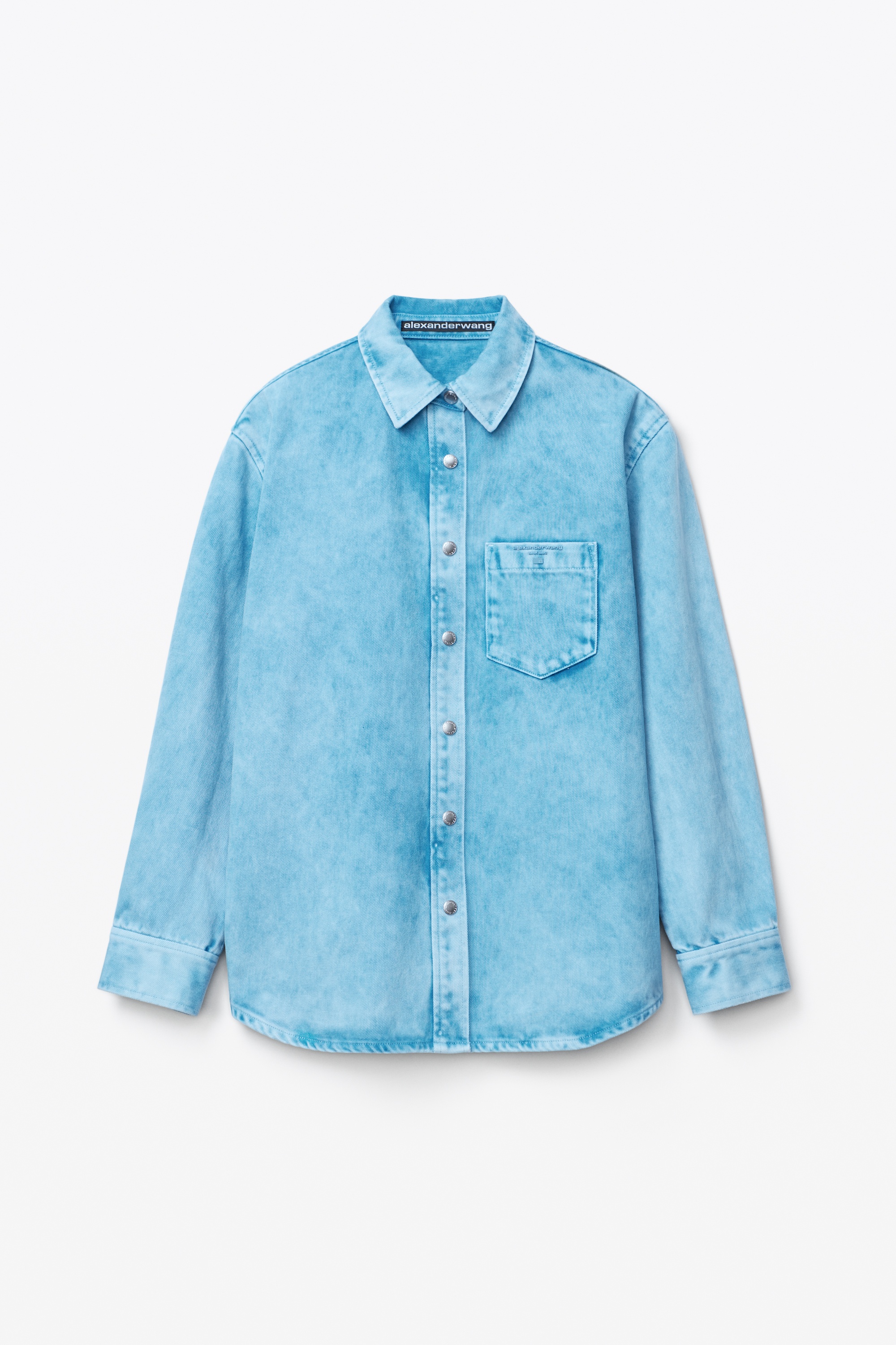 OVERSIZED SHIRT IN ACID WASH DENIM - 1