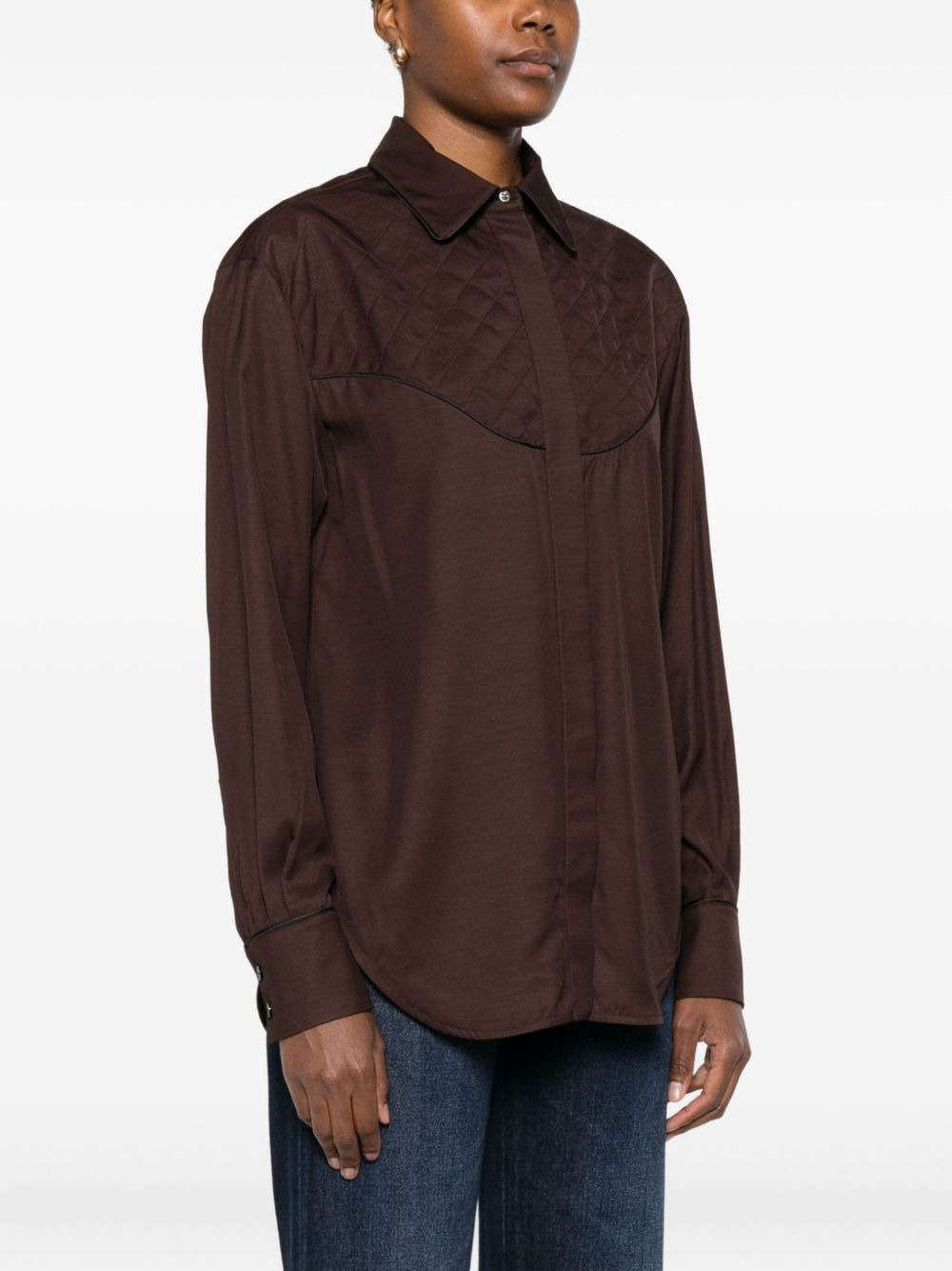 quilted-yoke shirt - 3