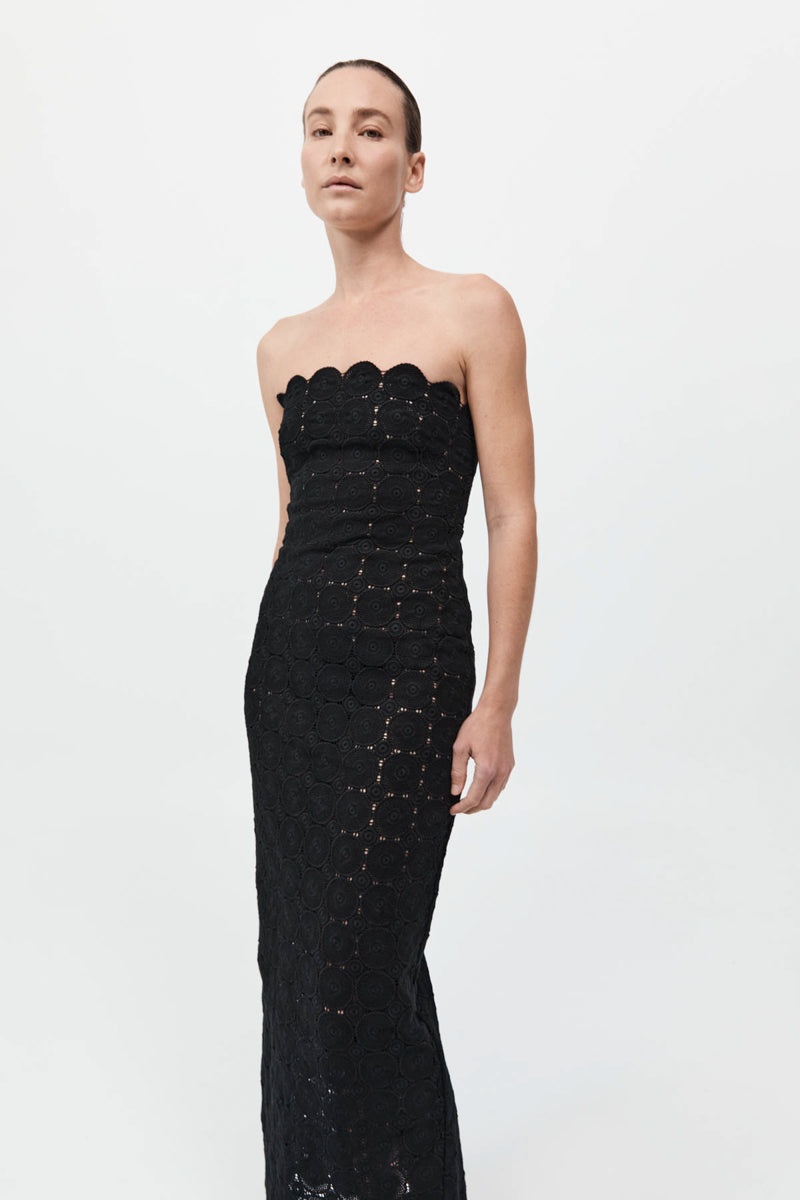 Doily Column Dress - Black - 3