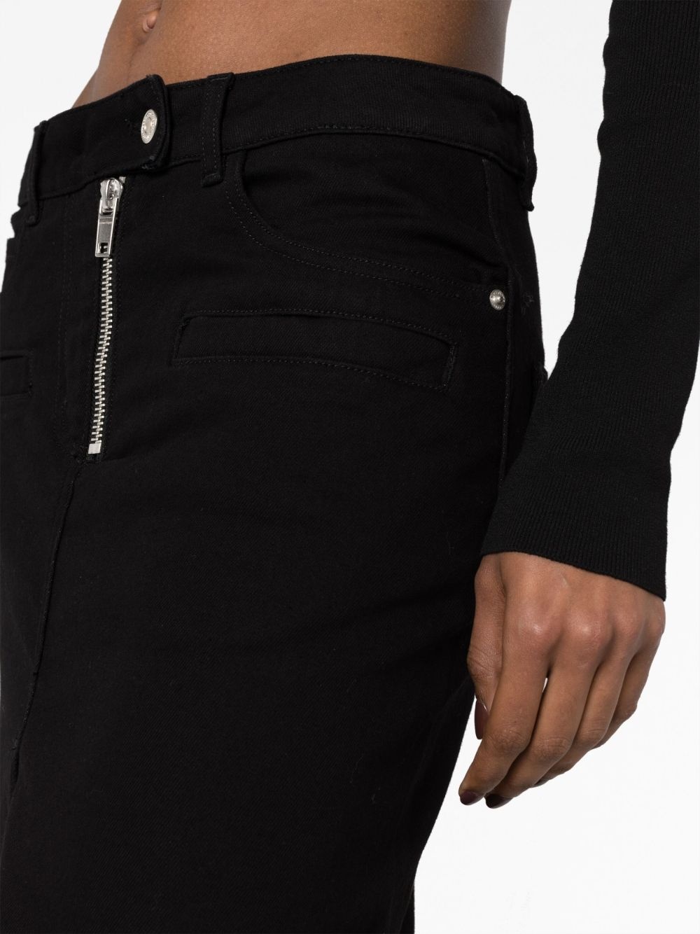 asymmetric zipped denim skirt - 3