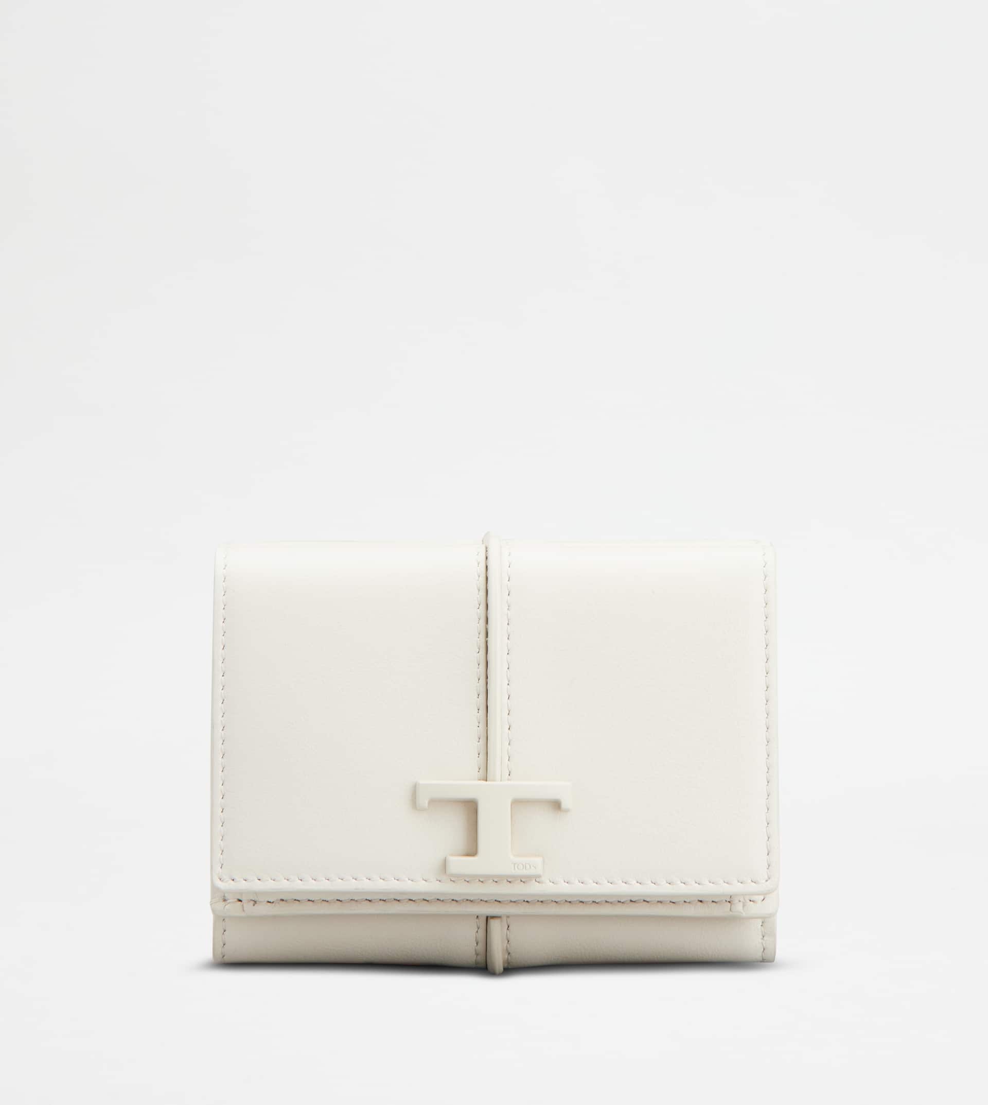 T TIMELESS WALLET IN LEATHER - WHITE - 1