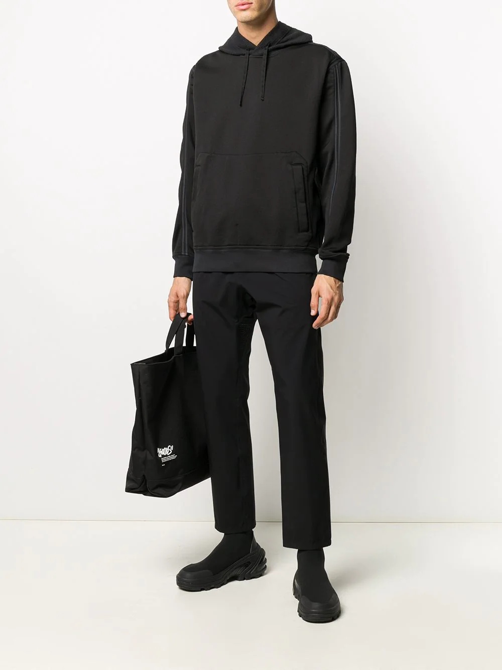 contrast-trim hooded sweatshirt - 2