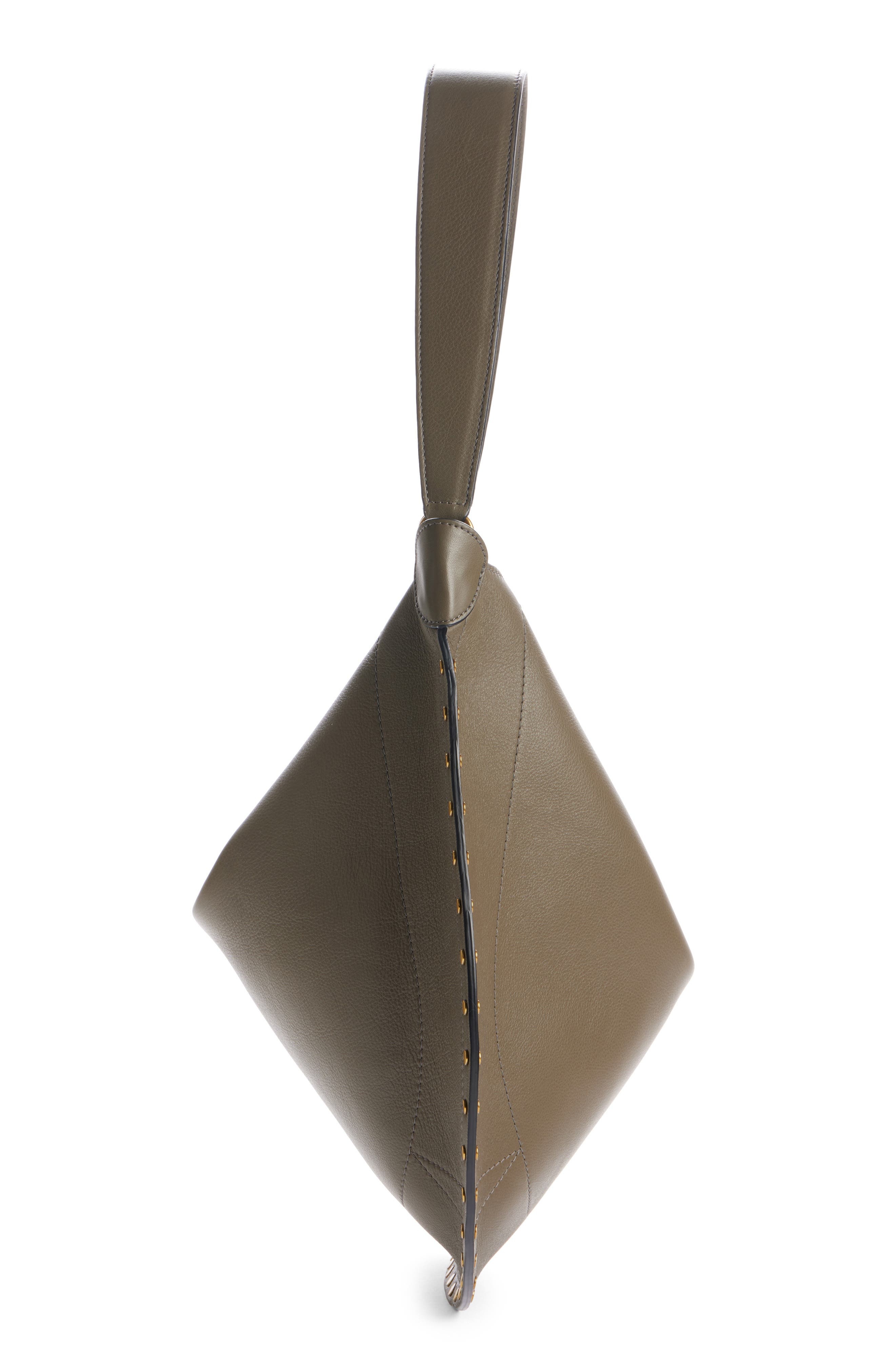 Isabel Marant Oskan Leather Hobo Bag in Khaki at Nordstrom - 4