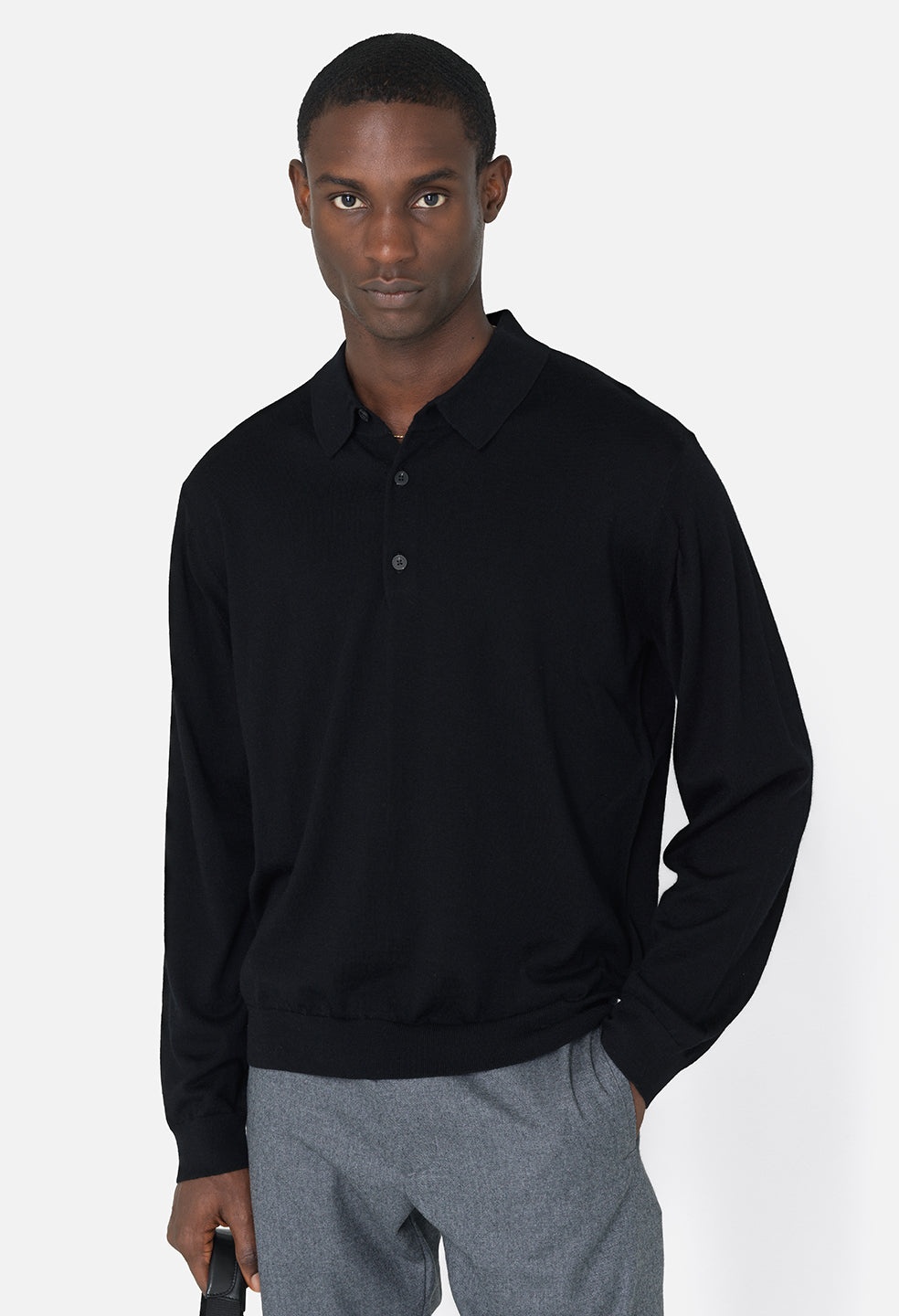 CASHMERE WOOL BLEND POLO - 5