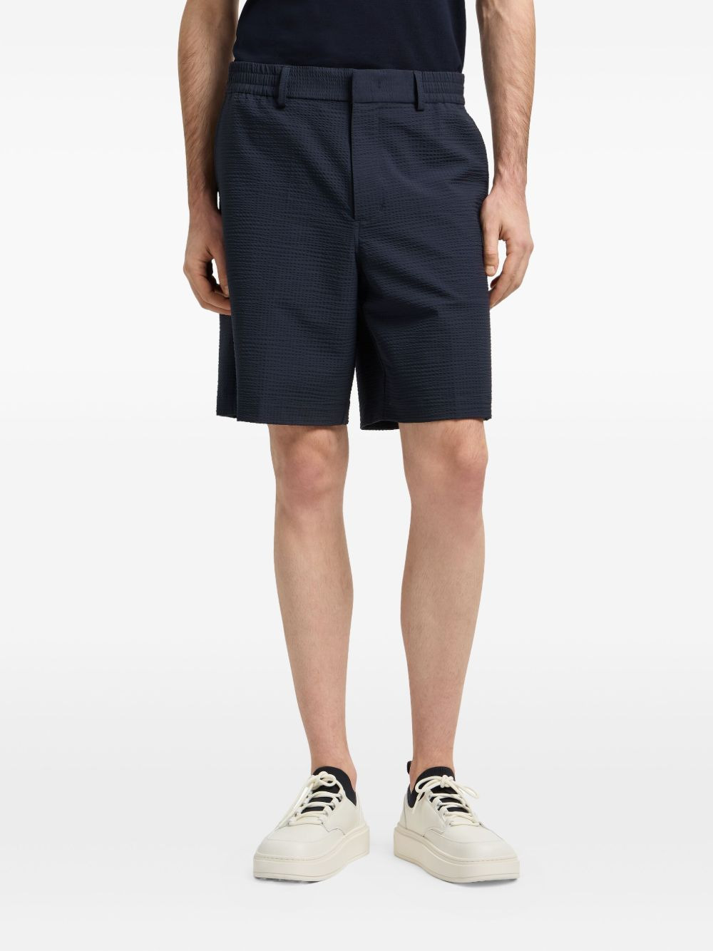seersucker elastic-waist shorts - 3