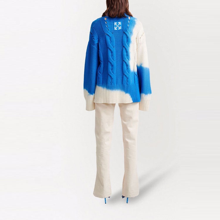 (WMNS) Off-White Wool Sweater 'Blue White' OWHF021F21KNI0024501 - 3