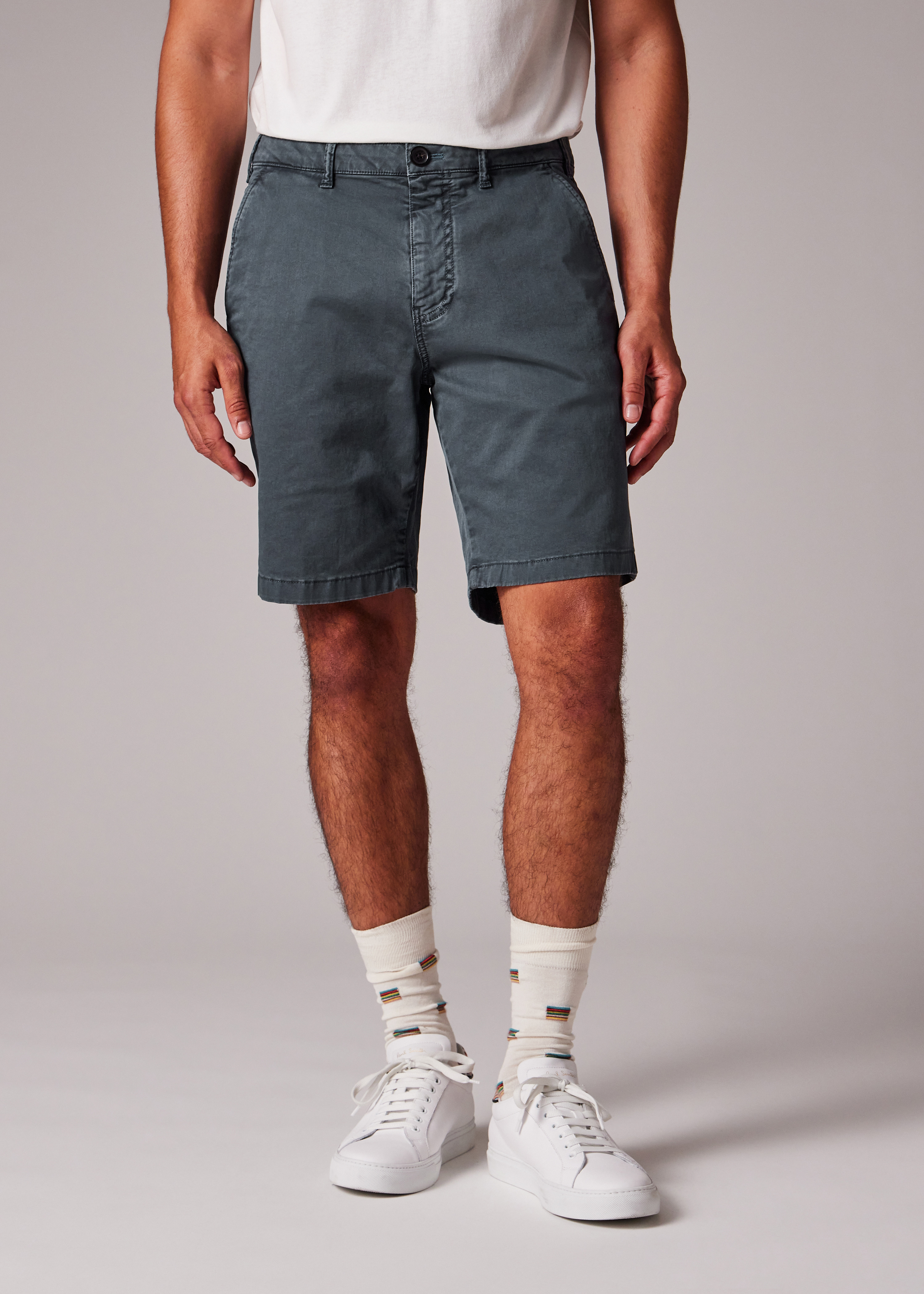 Anthracite Cotton-Twill 'Broad Stripe Zebra' Shorts - 3