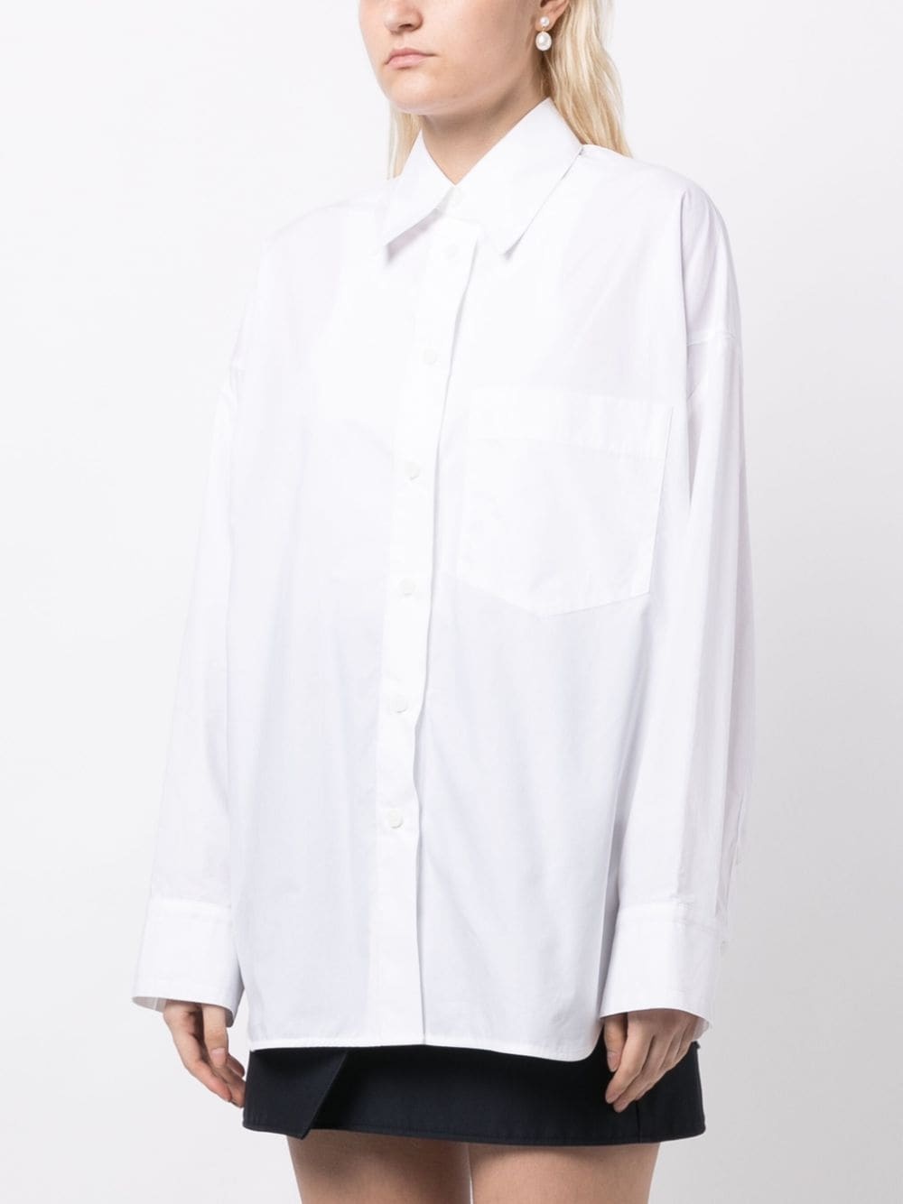 straight-point collar cotton shirt - 3