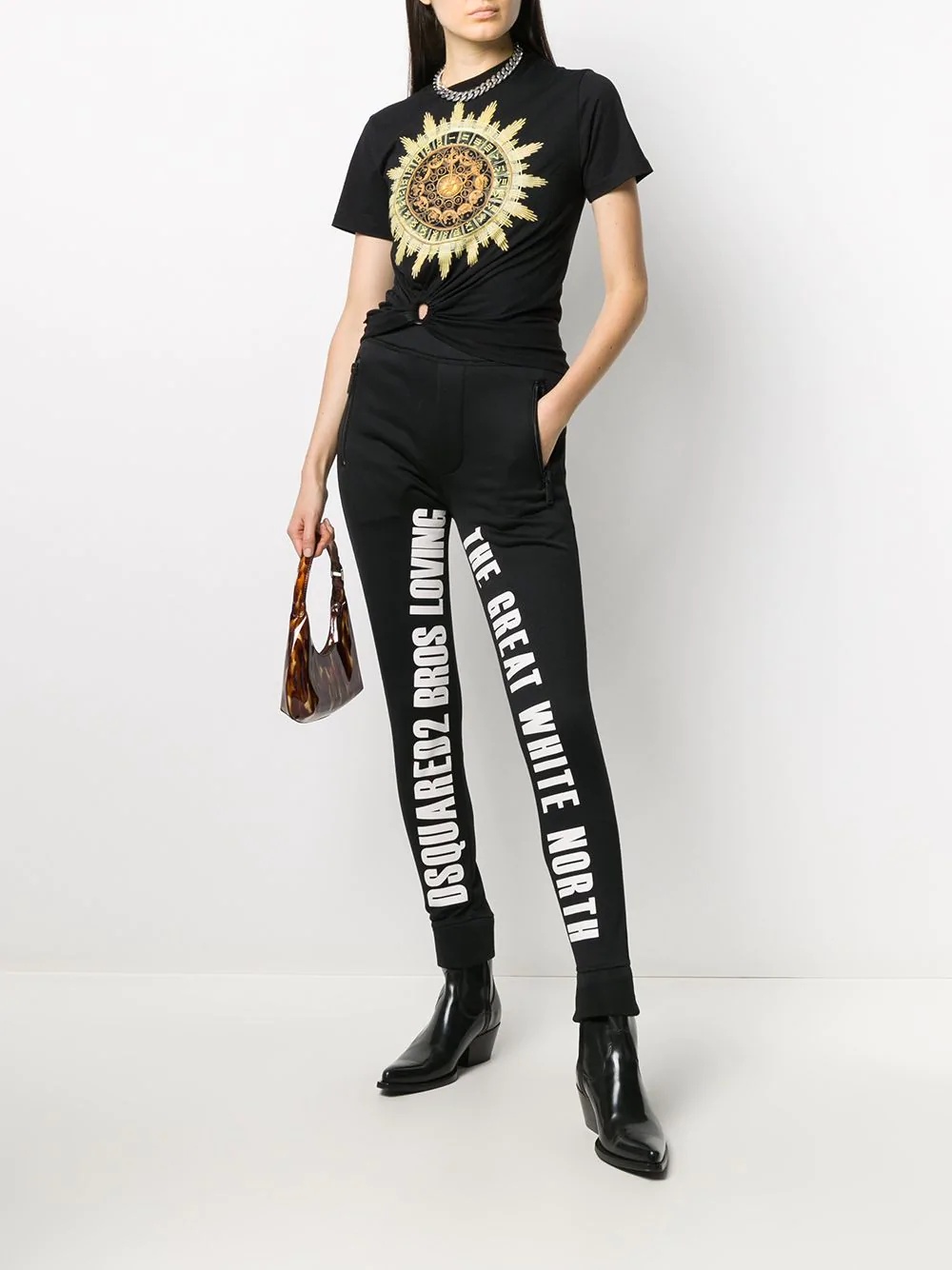 slogan print ski trousers - 2