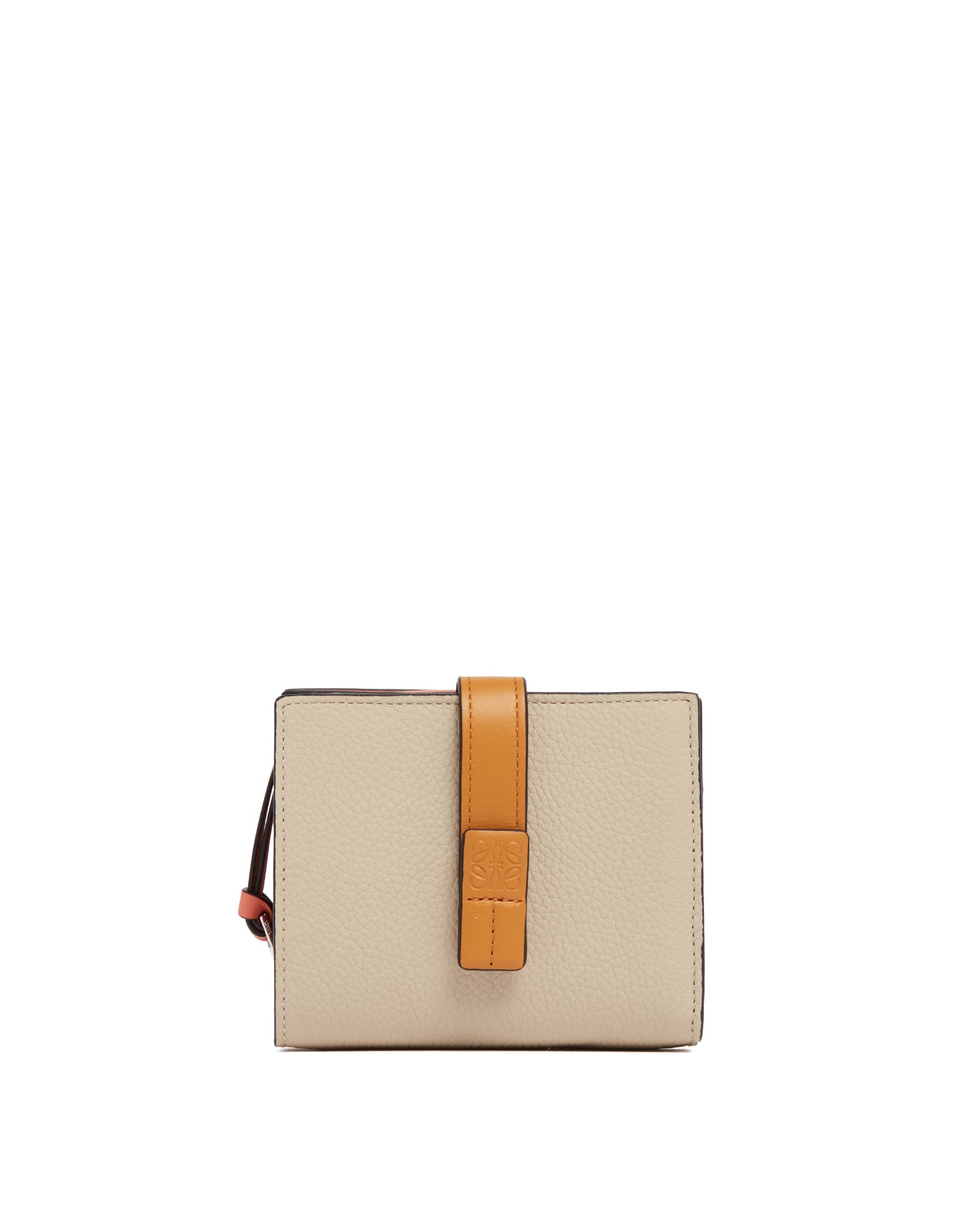 Beige Bifold Wallet with Zip - 1
