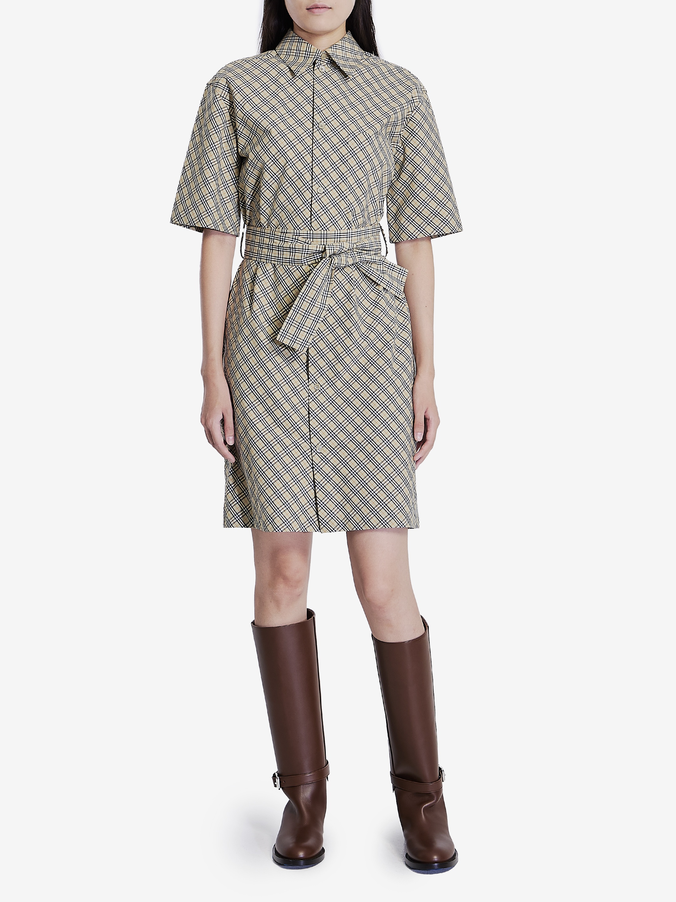 Check cotton shirt dress - 2