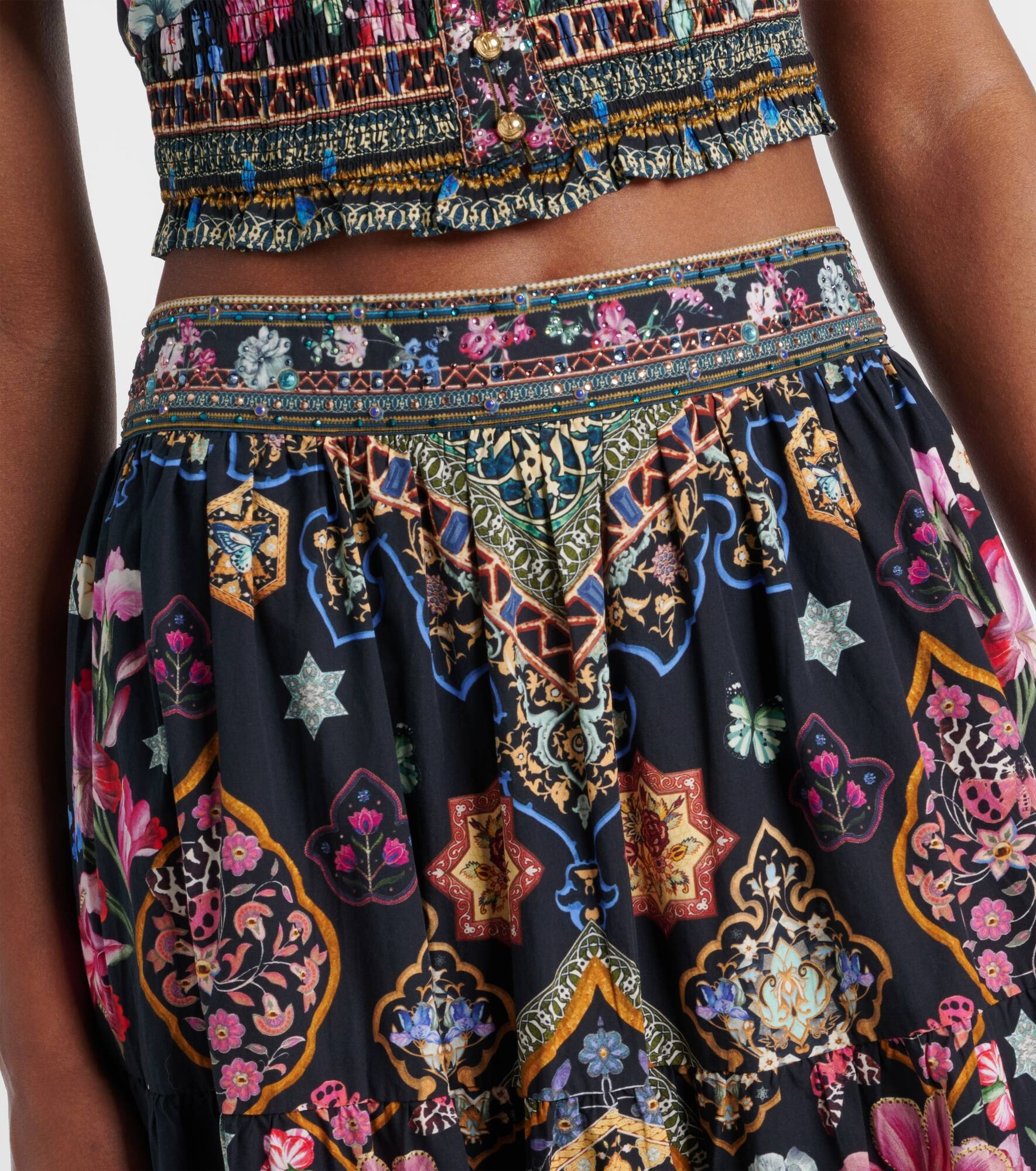 Crystal-embellished poplin maxi skirt - 4