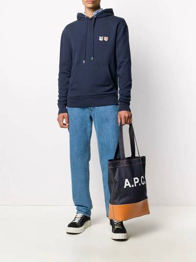 A.P.C. denim logo print tote outlook