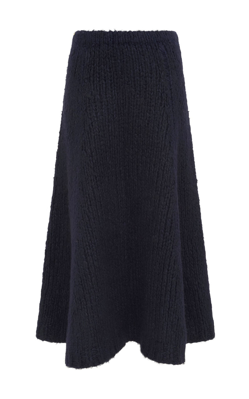 Peres Knit Midi Skirt in Dip Dye Sky Blue Welfat Cashmere - 1