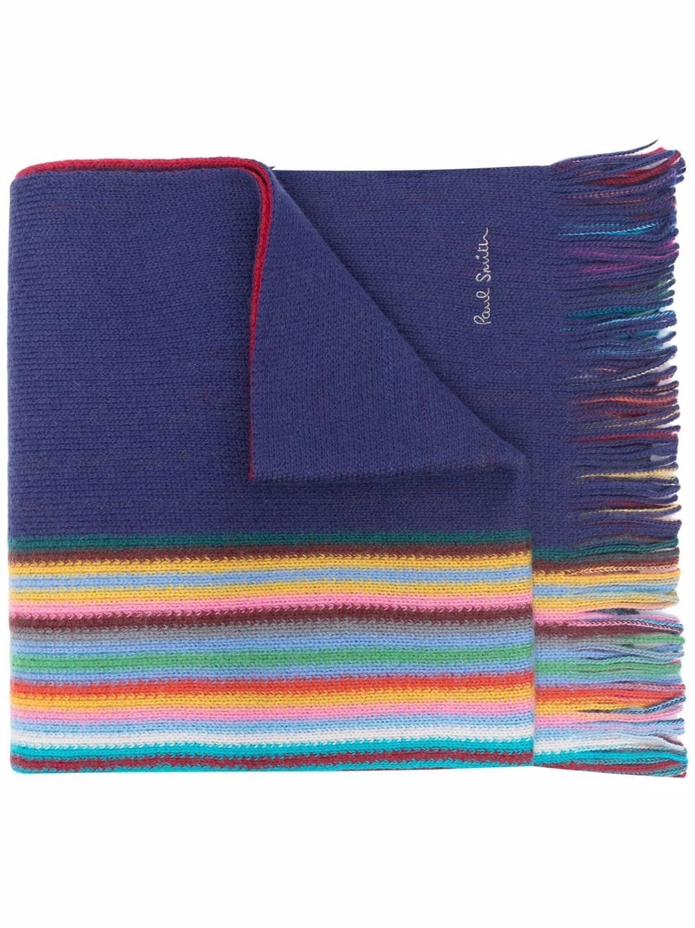 stripe-print wool scarf - 1