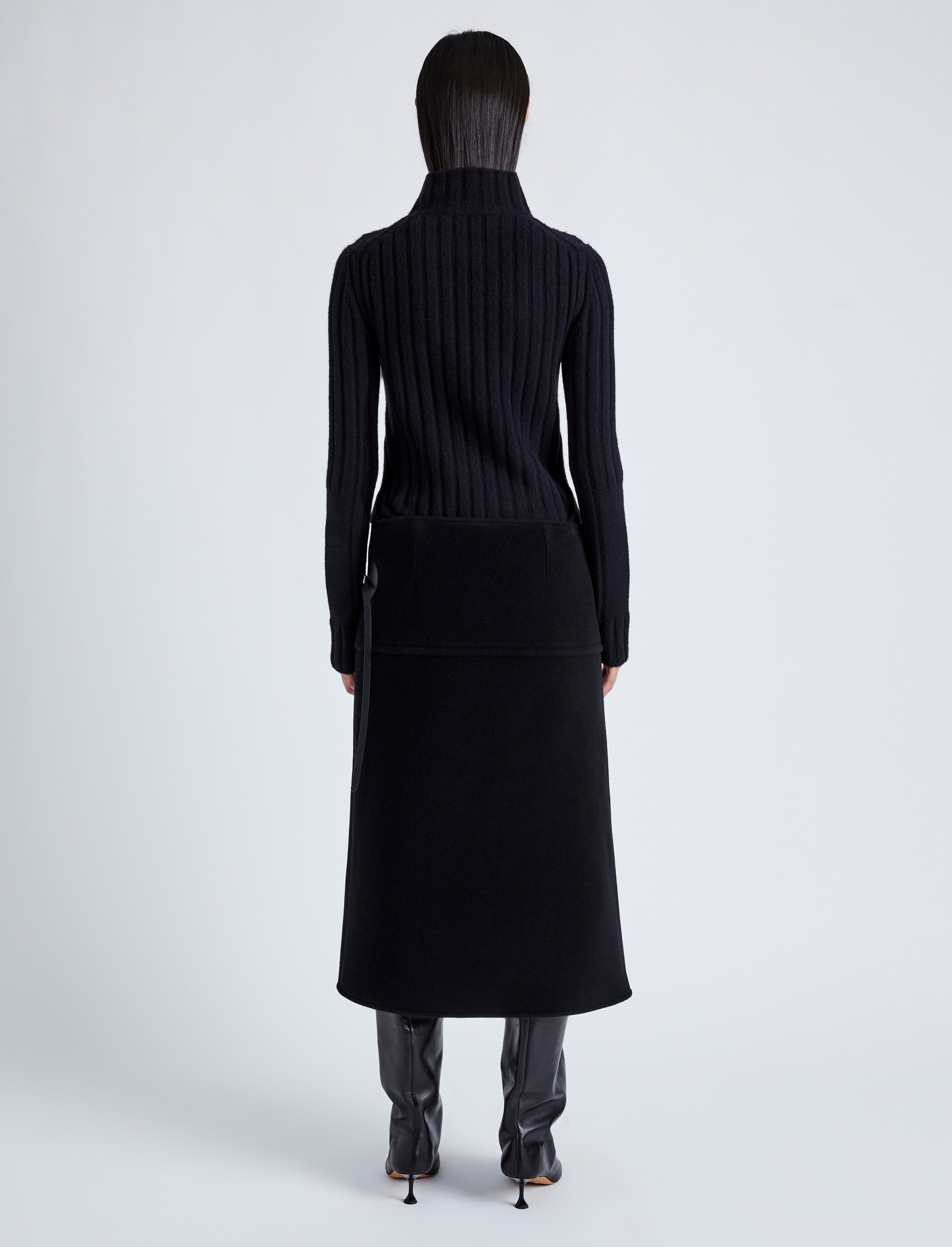 Aida Skirt in Brushed Melange Wool - 4