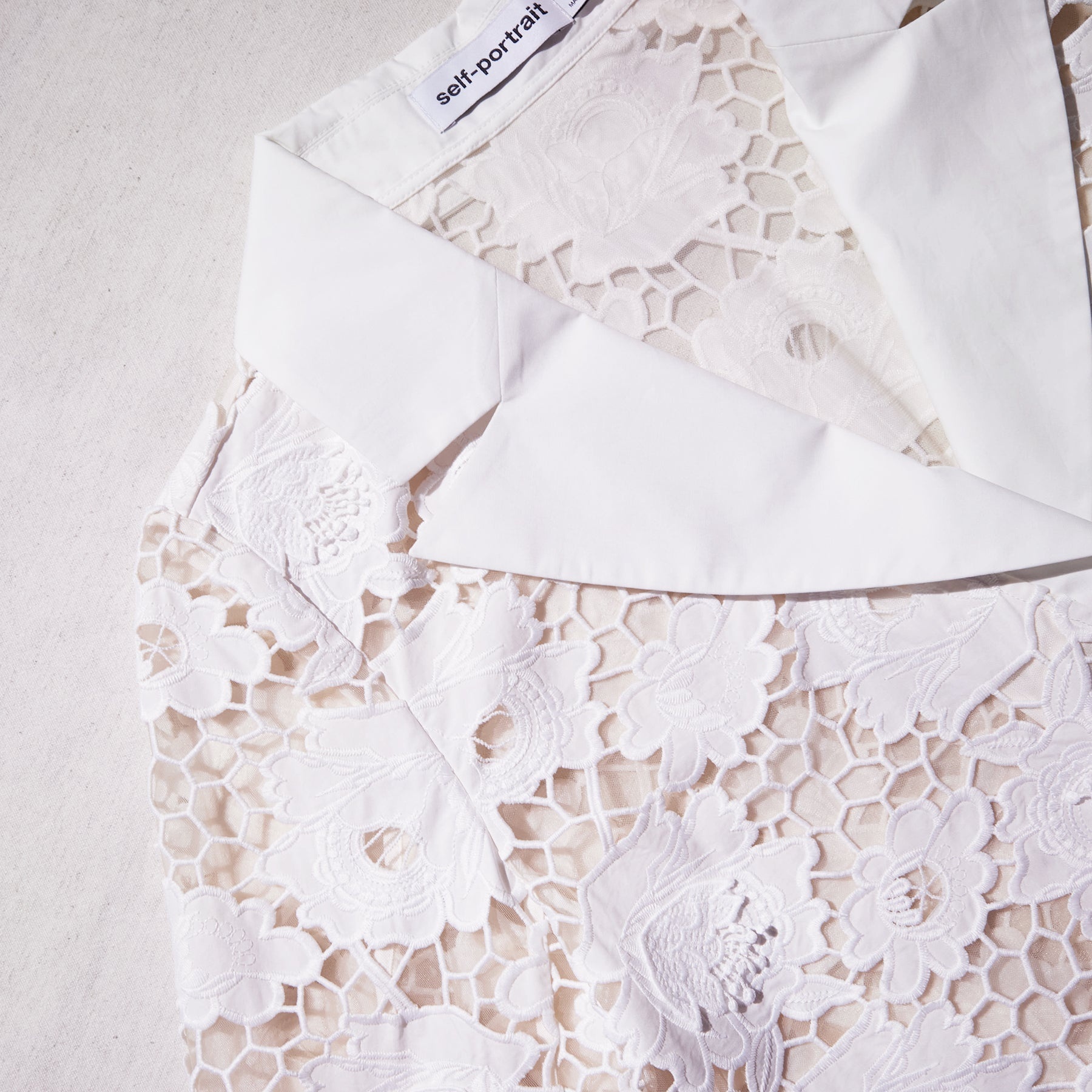 White 3D Cotton Lace Jacket - 4
