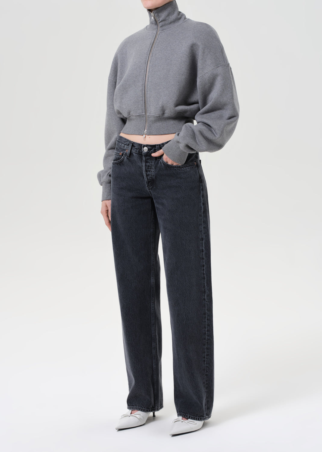 DARBY ZIP UP IN GREY HEATHER - 4
