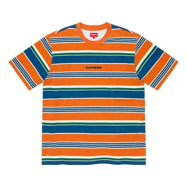 Supreme FW19 Week 1 Stripe S/S Top Short Sleeve Unisex Orange SUP-FW19-209 - 1