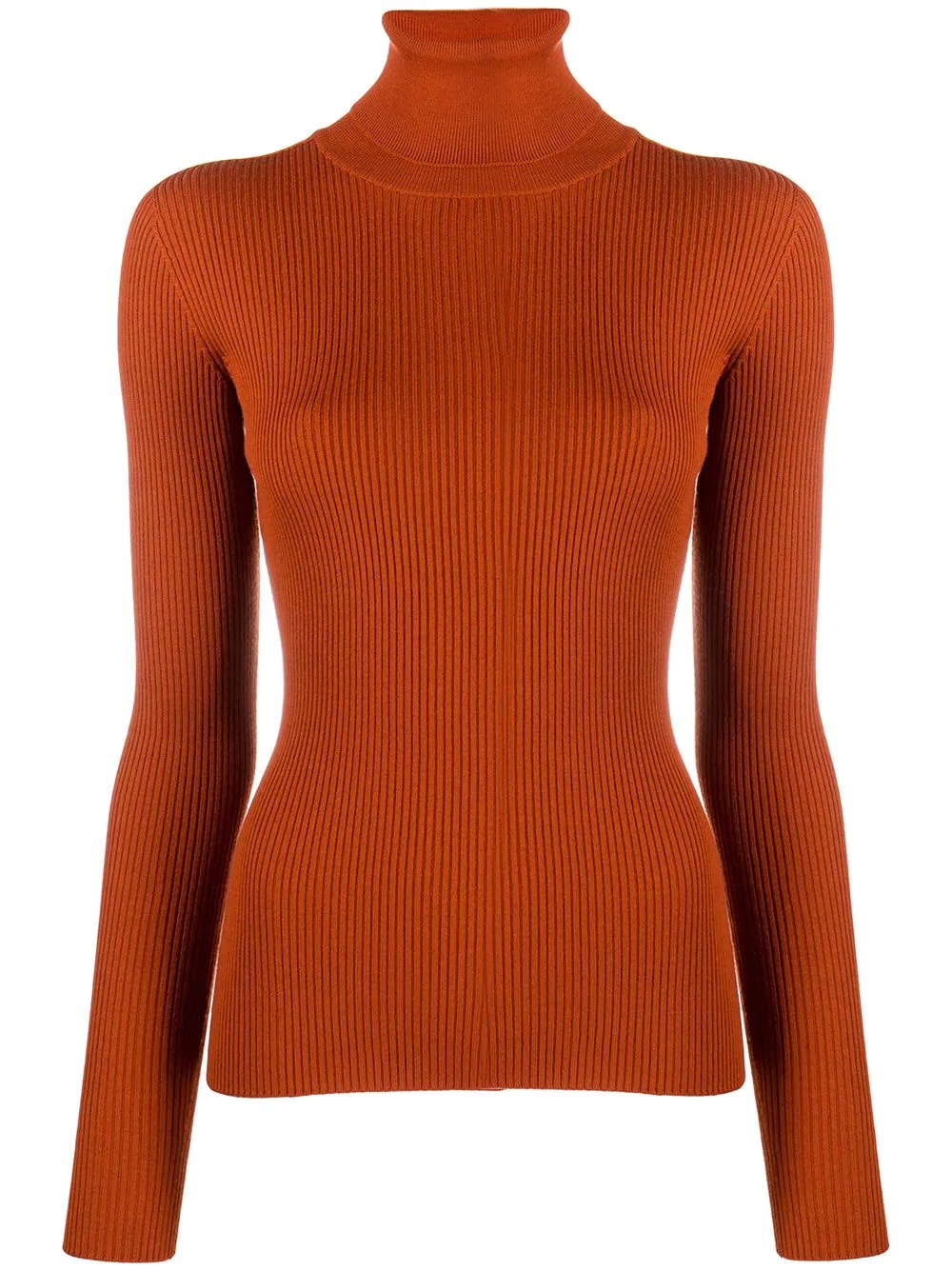 virgin wool roll neck fitted jumper - 1