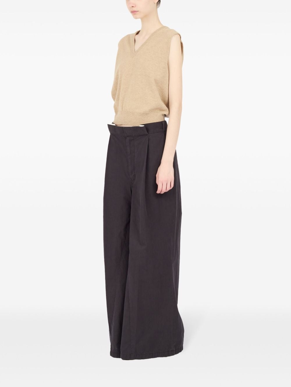 knit V-neck vest - 7