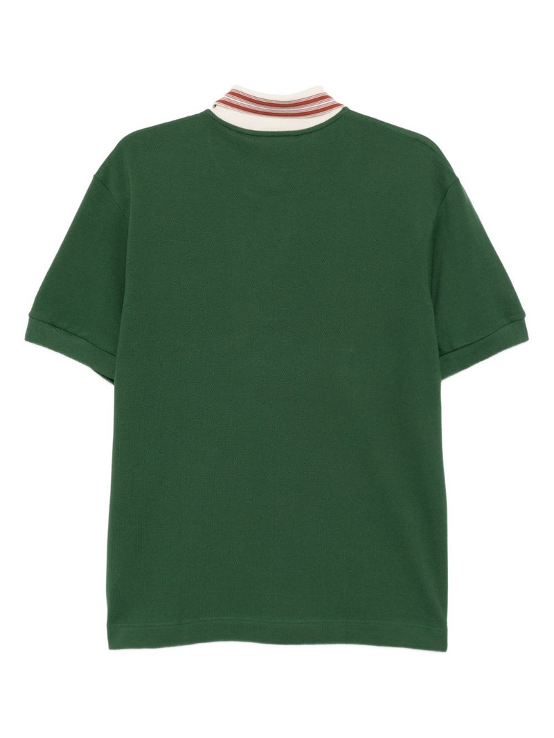 LACOSTE striped-collar polo shirt outlook