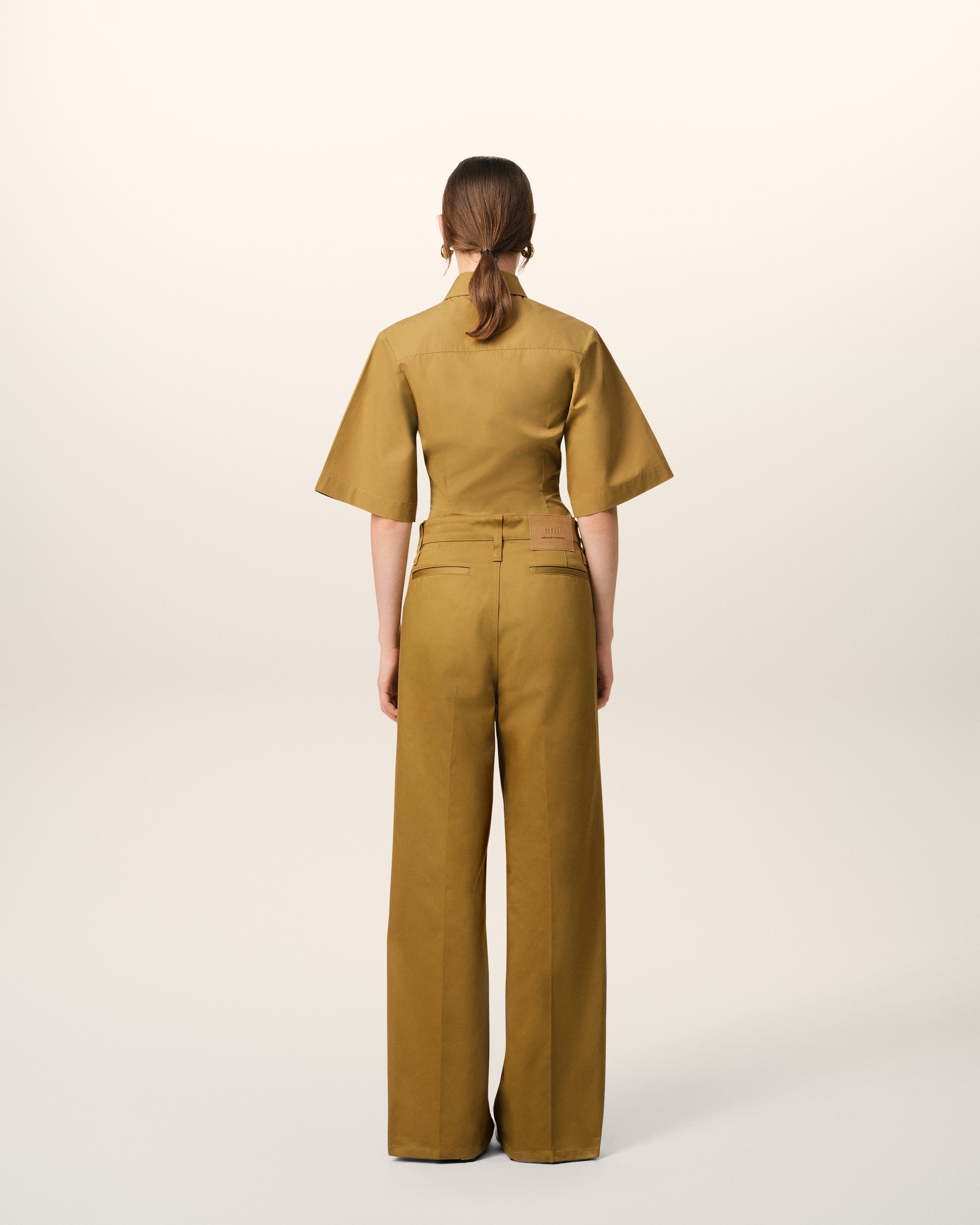 MUSTARD COTTON BAGGY FIT TROUSERS - 4