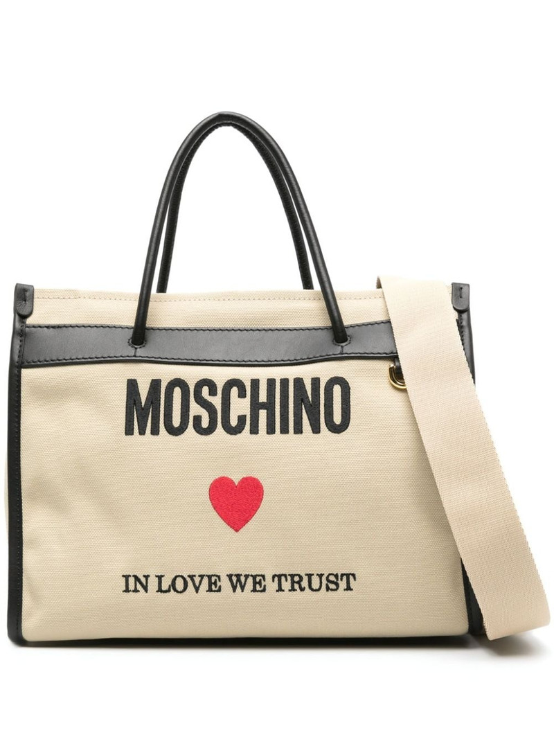 logo-embroidered canvas tote bag 1