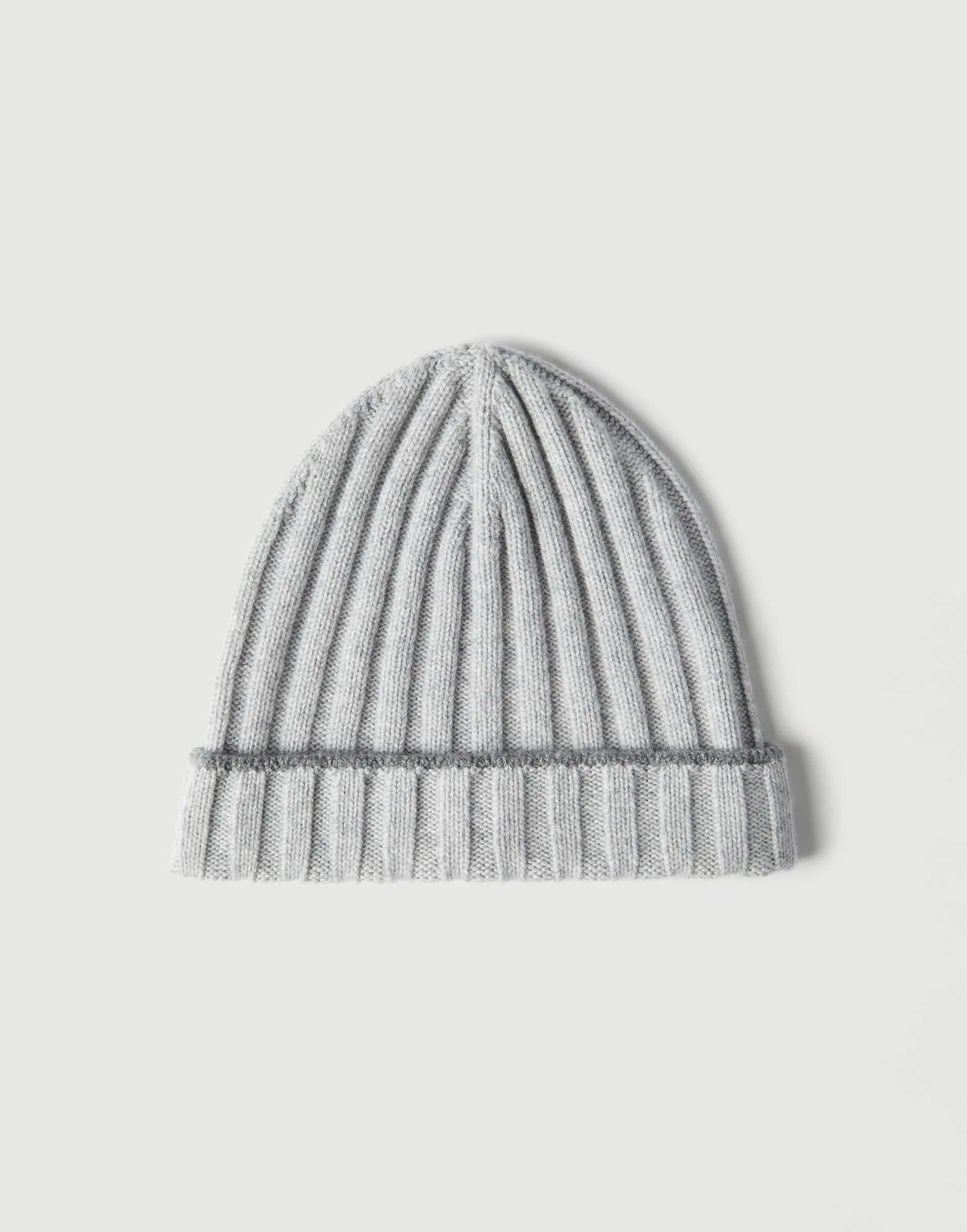 Cashmere rib knit beanie - 1