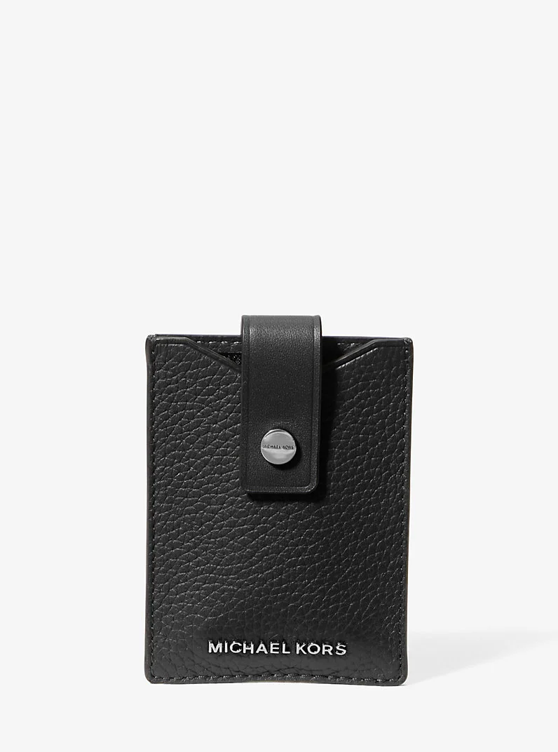 Hudson Pebbled Leather Snap Card Case - 1