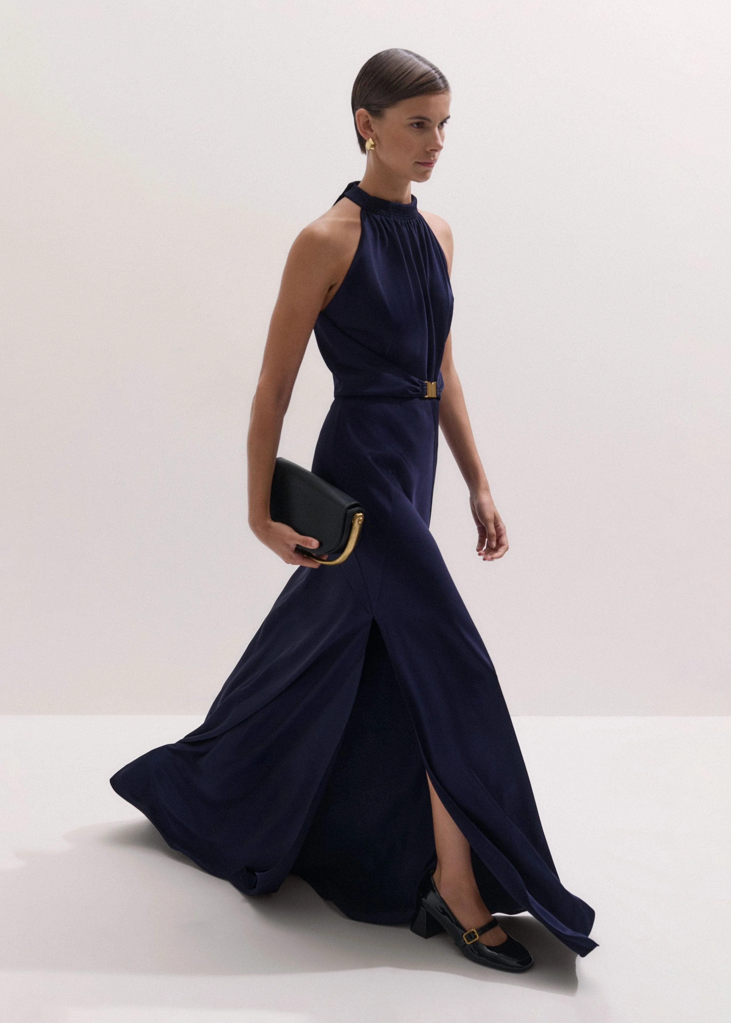 Belted Full-Length Dress - 1