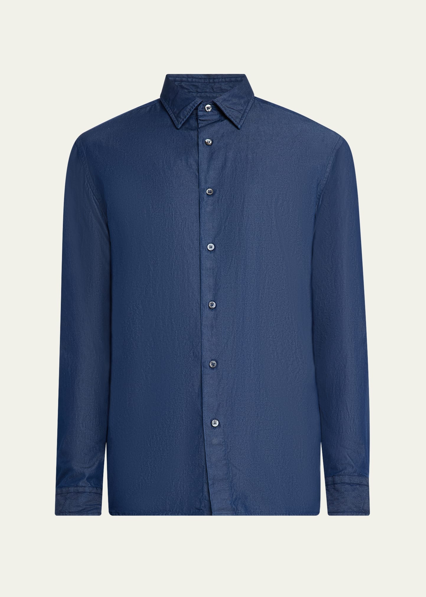 Men's Cotton Denim Casual Button-Down Shirt - 1