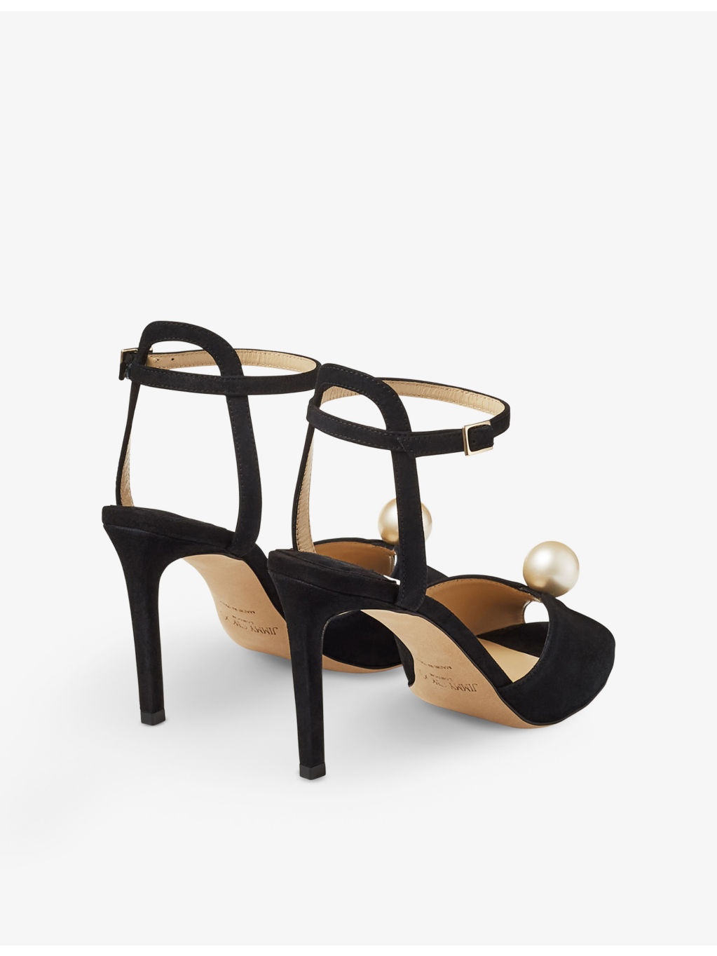 Sacora 85 faux pearl-sphere suede heeled sandals - 4