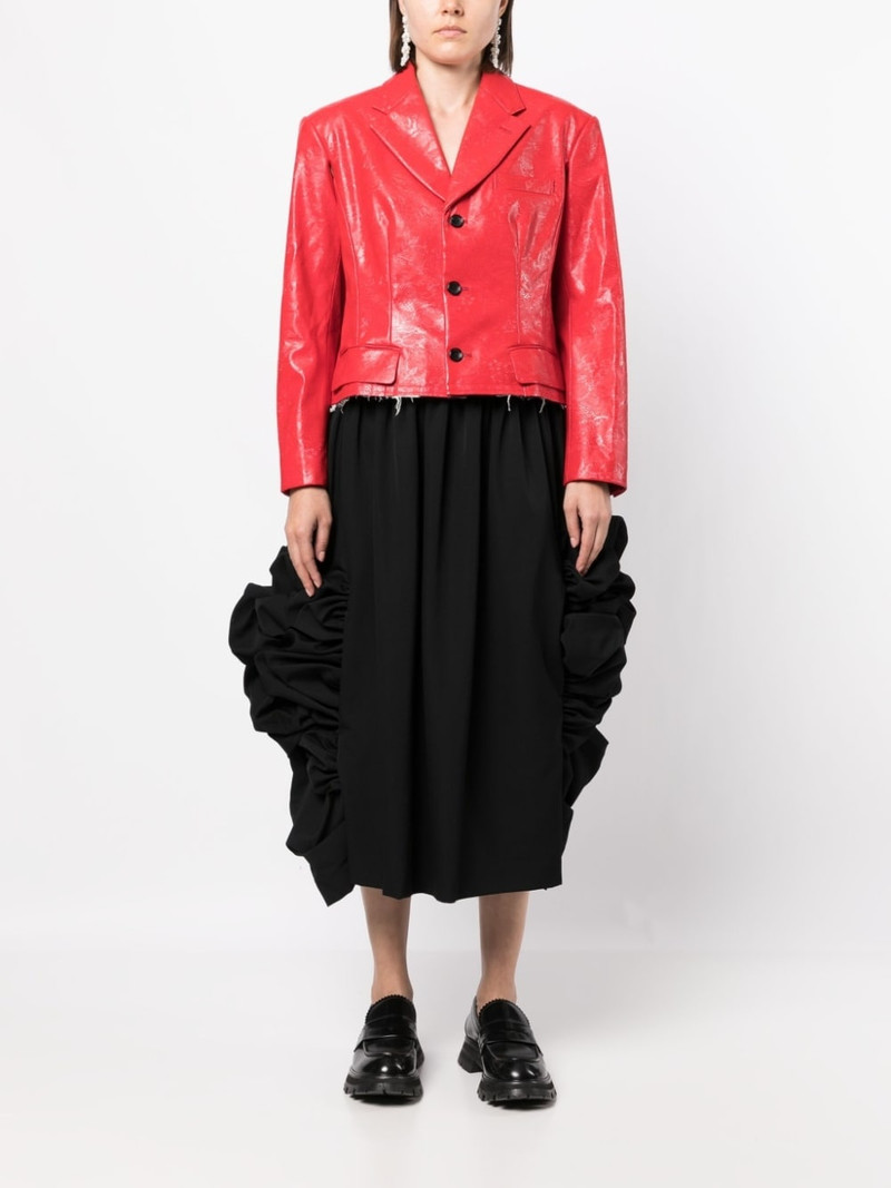 Comme Des Garçons gathered-detailing midi skirt outlook