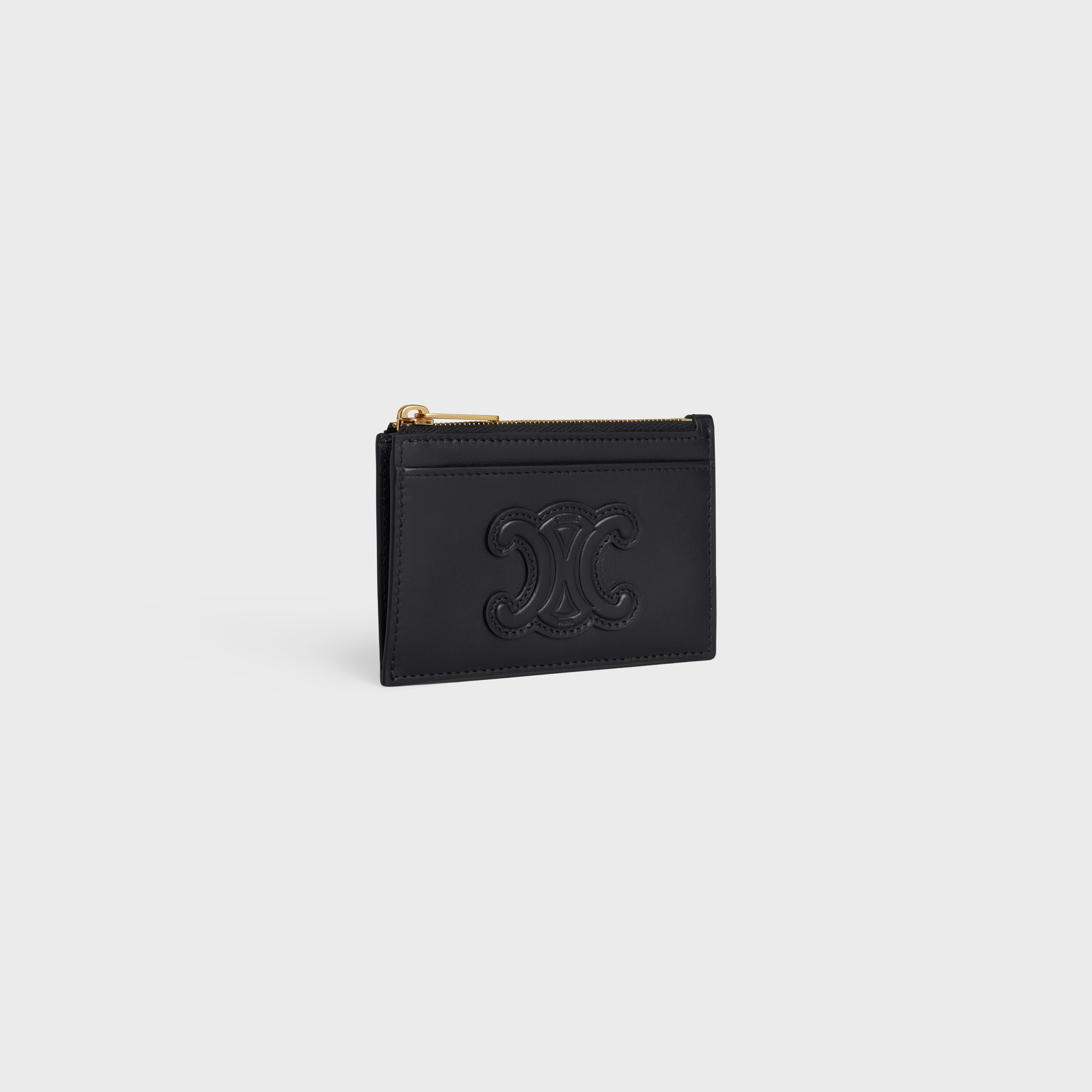 ZIPPED CARD HOLDER CUIR TRIOMPHE IN SHINY CALFSKIN - 2