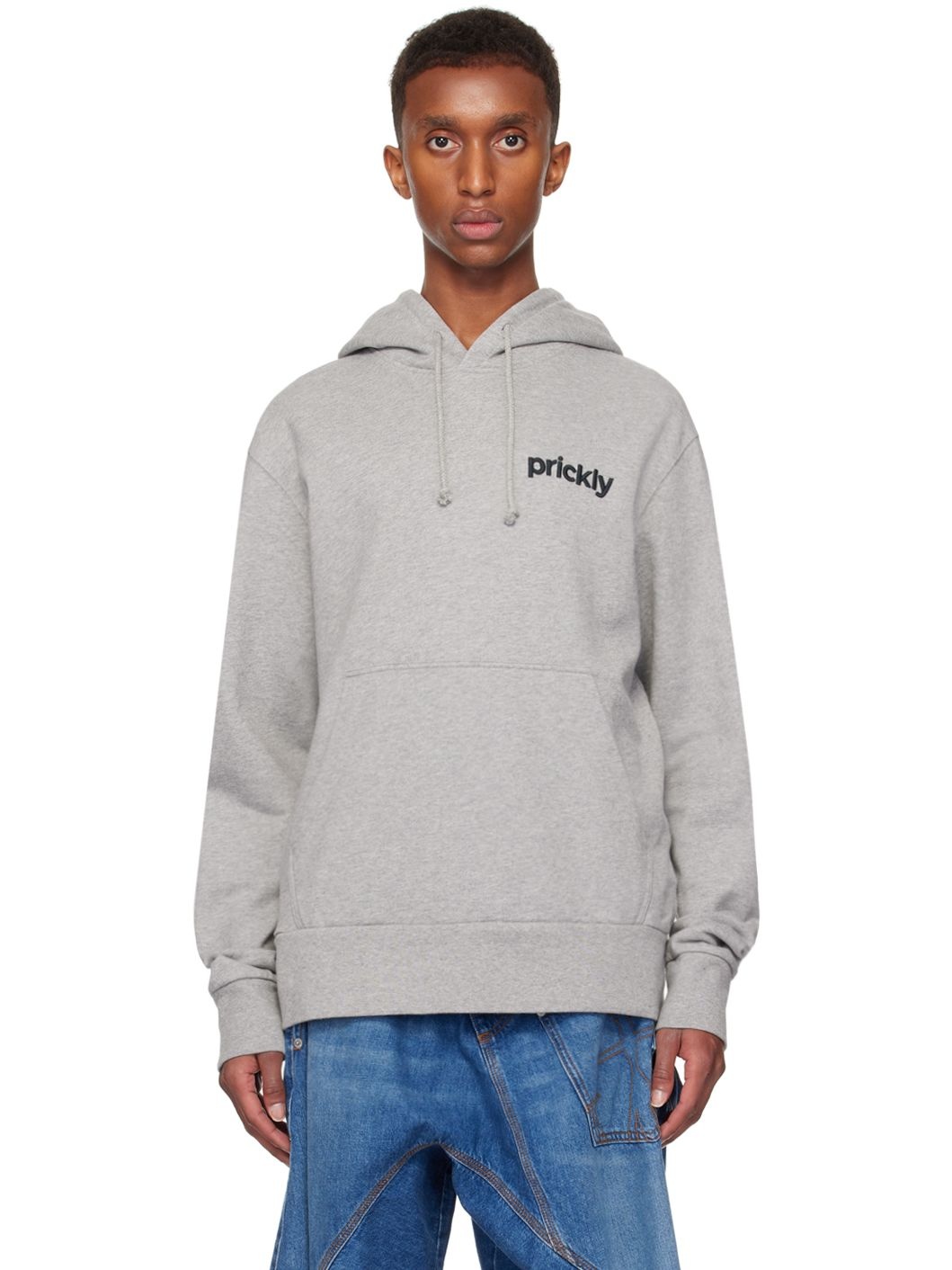 Gray 'Prickly' Slogan Hoodie - 1