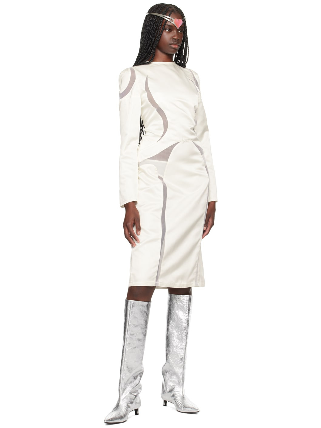 SSENSE Exclusive White Paneled Midi Dress - 4