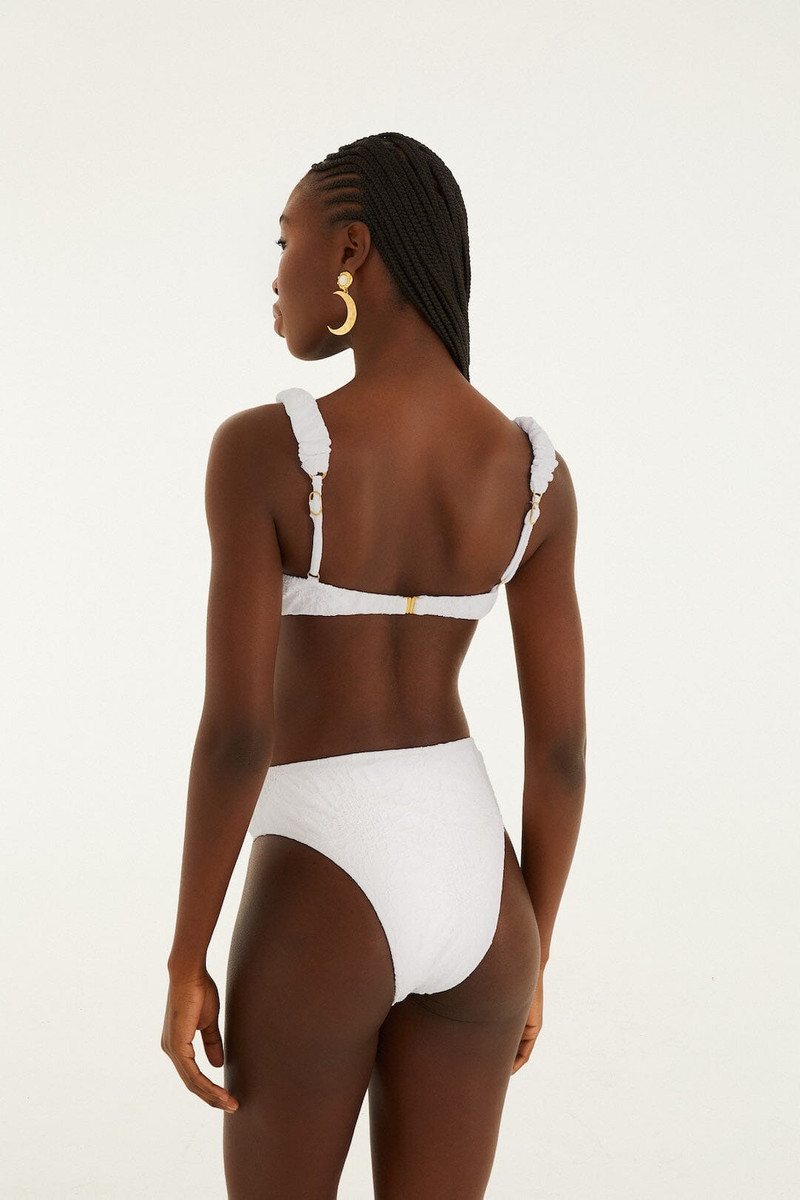 White Gerbera Daisy High Waist Bikini Bottom 3