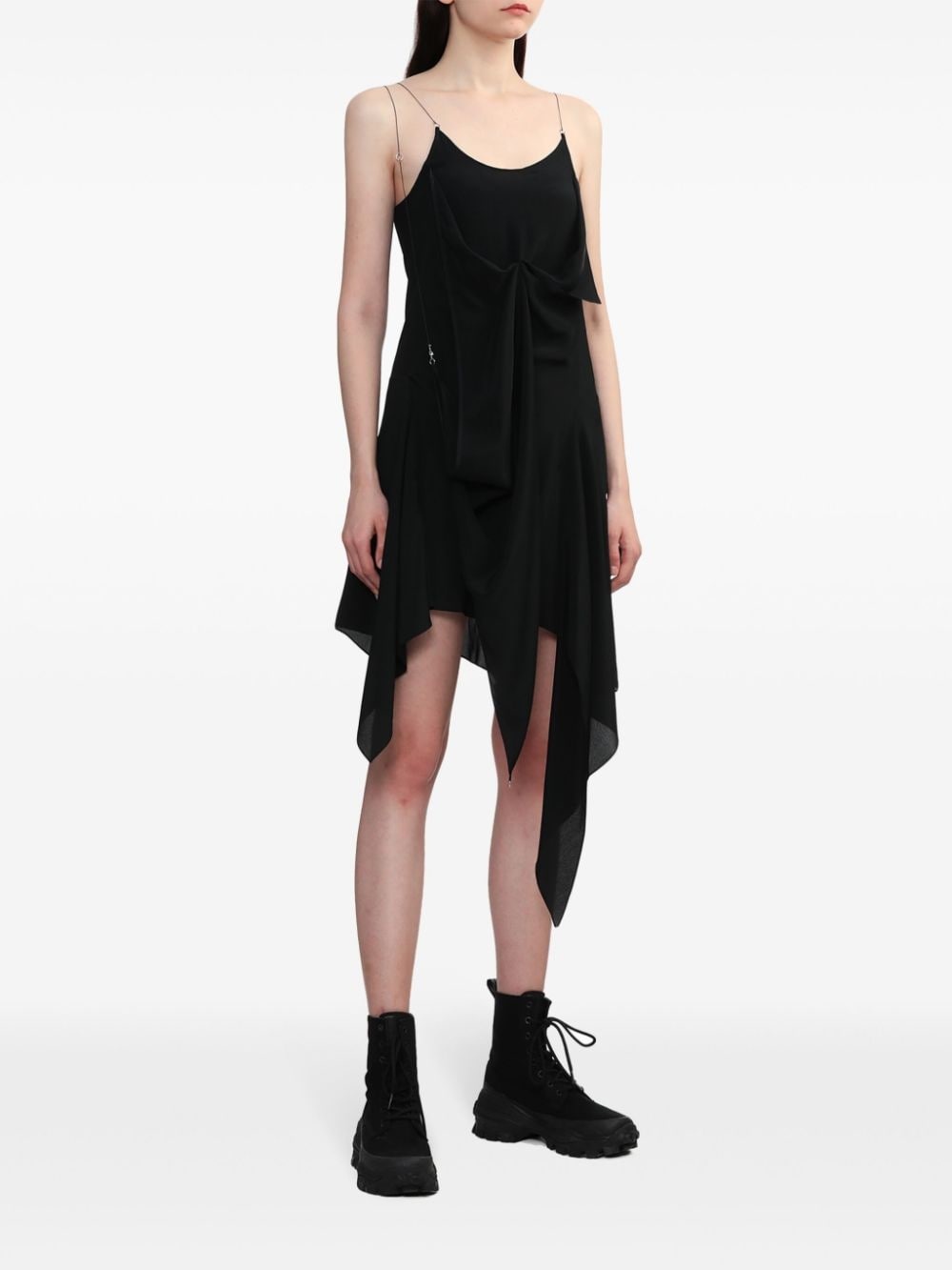 twist-detail asymmetric minidress - 2