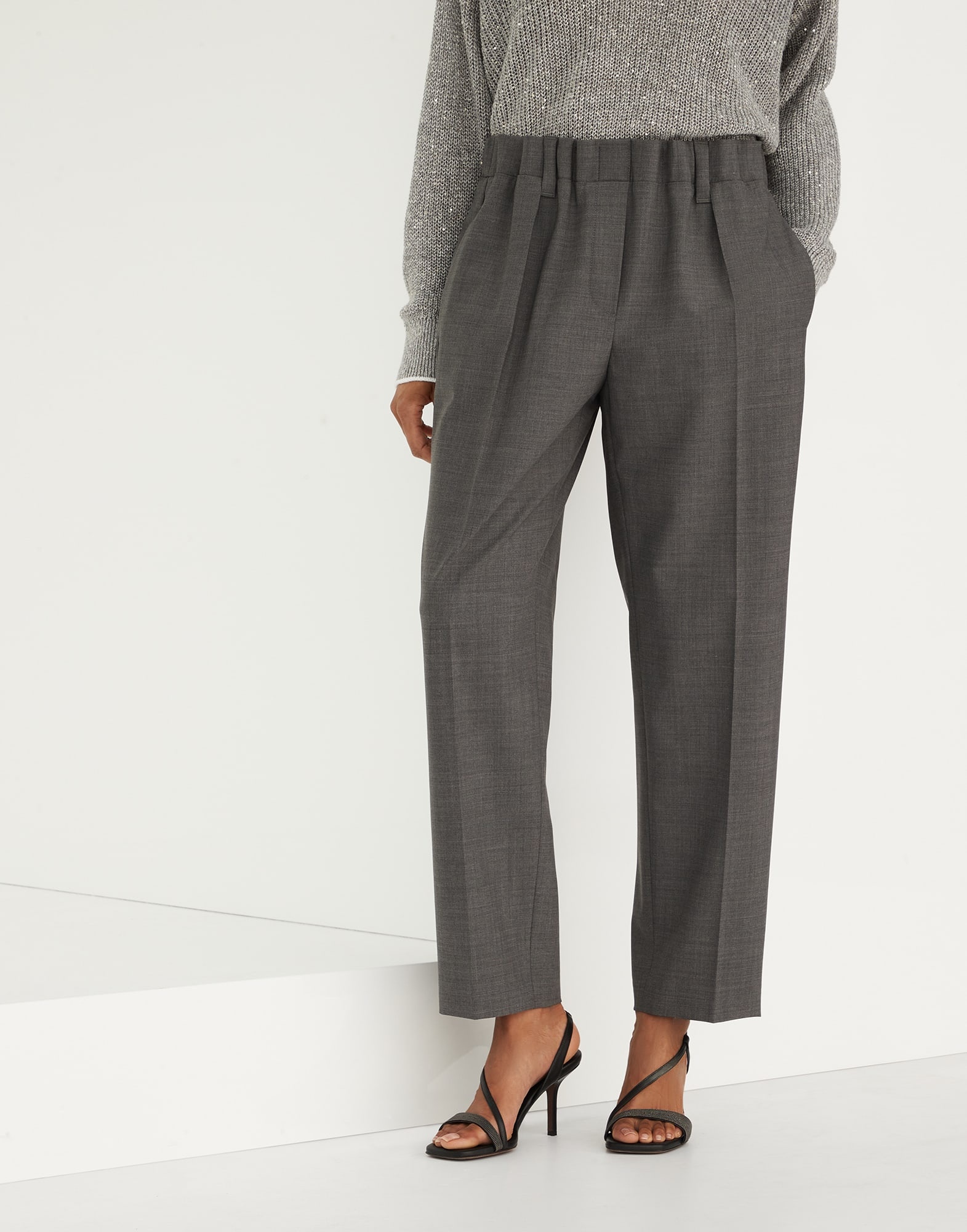 Tropical luxury wool cigarette trousers - 1