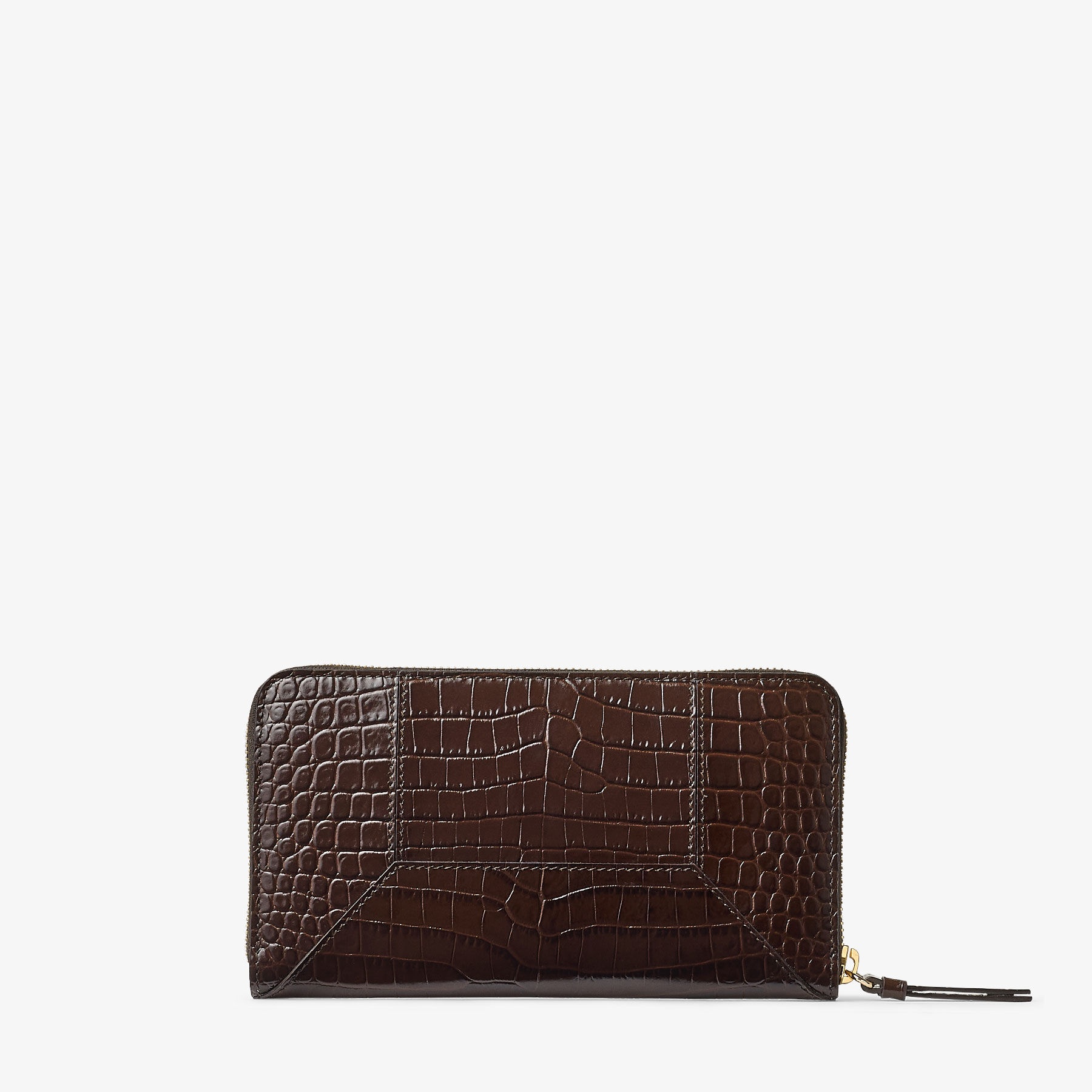 DM Pippa
Chocolate Croc Embossed Calf Leather Wallet - 4